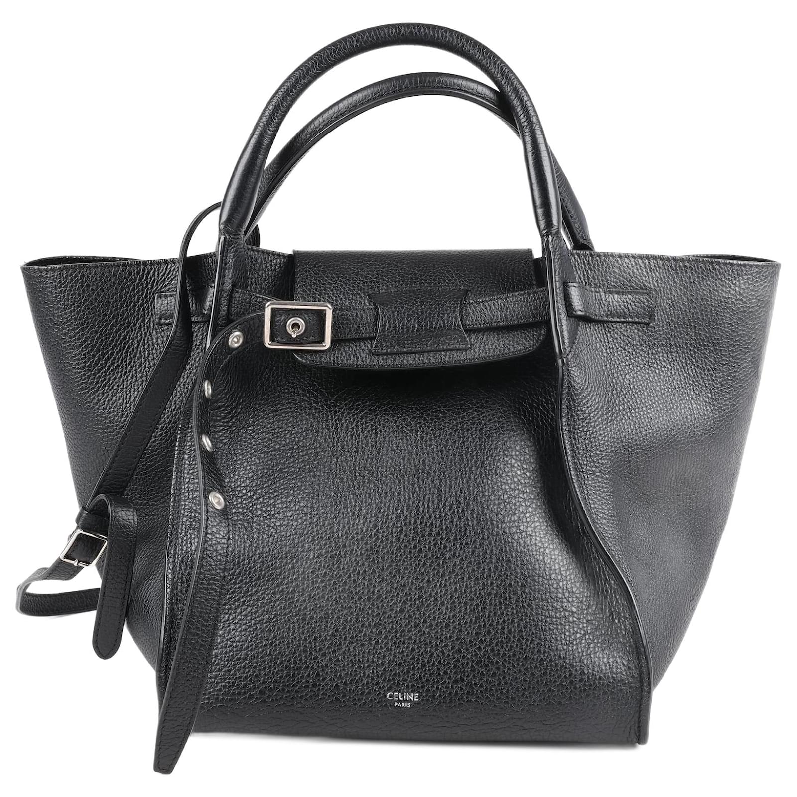 Celine CELINE Supple Grained Calfskin Small 2way Big Bag in Black Leather ref.1370860 Joli Closet