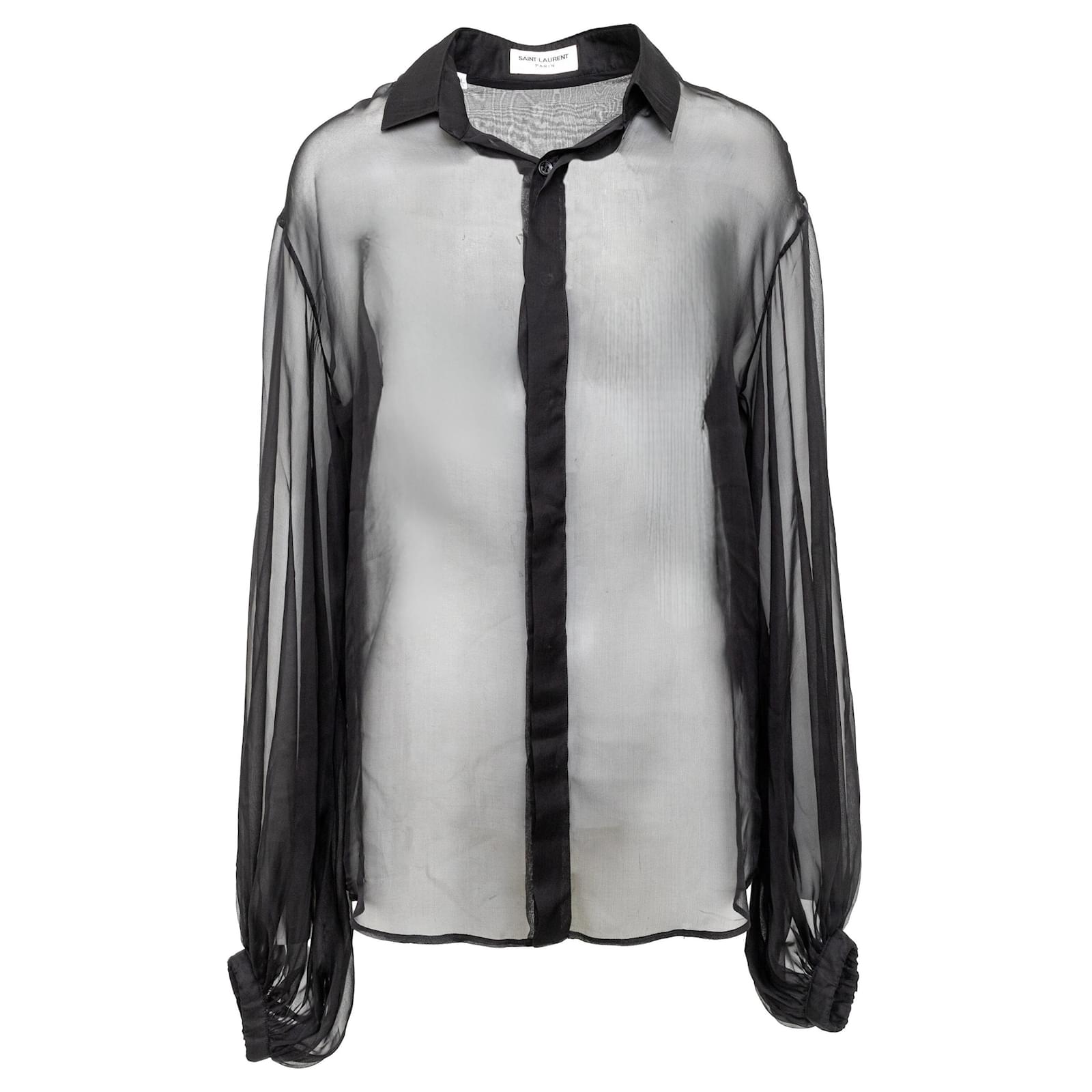 Saint Laurent Sheer Shirt Black Silk ref.1375391 - Joli Closet