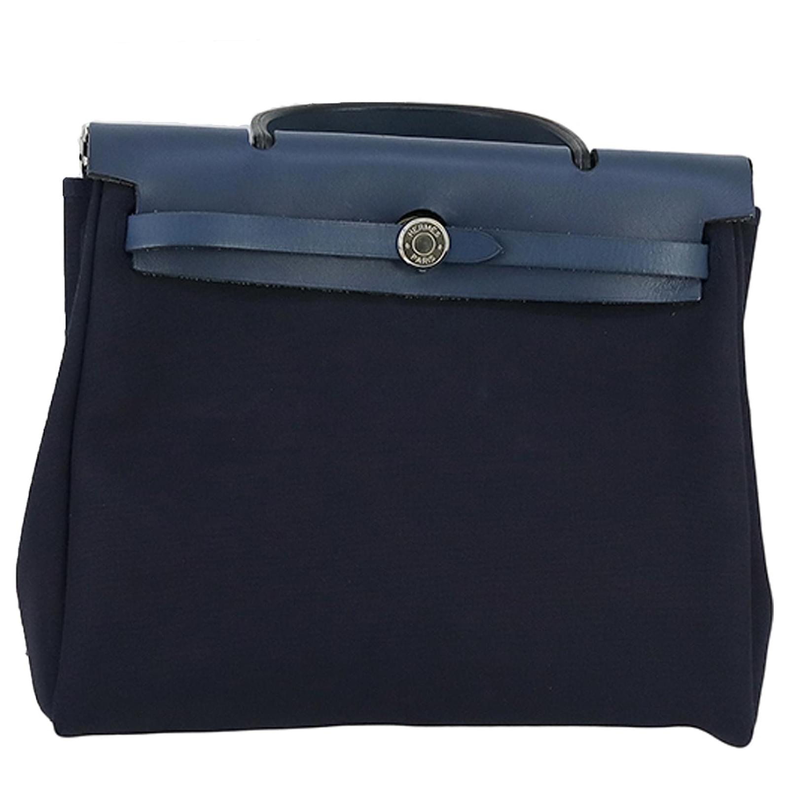 Hermès Blue Toile Herbag PM Navy blue Cloth Cloth