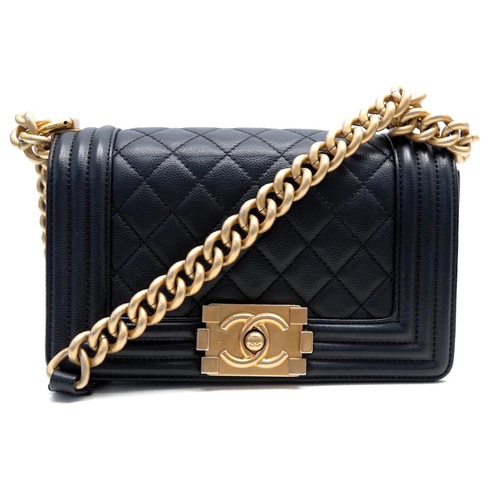 CHANEL PETIT BOY A67085 HANDTASCHE AUS SCHWARZEM KAVIARLEDER MIT HANDTASCHE CROSSBODY