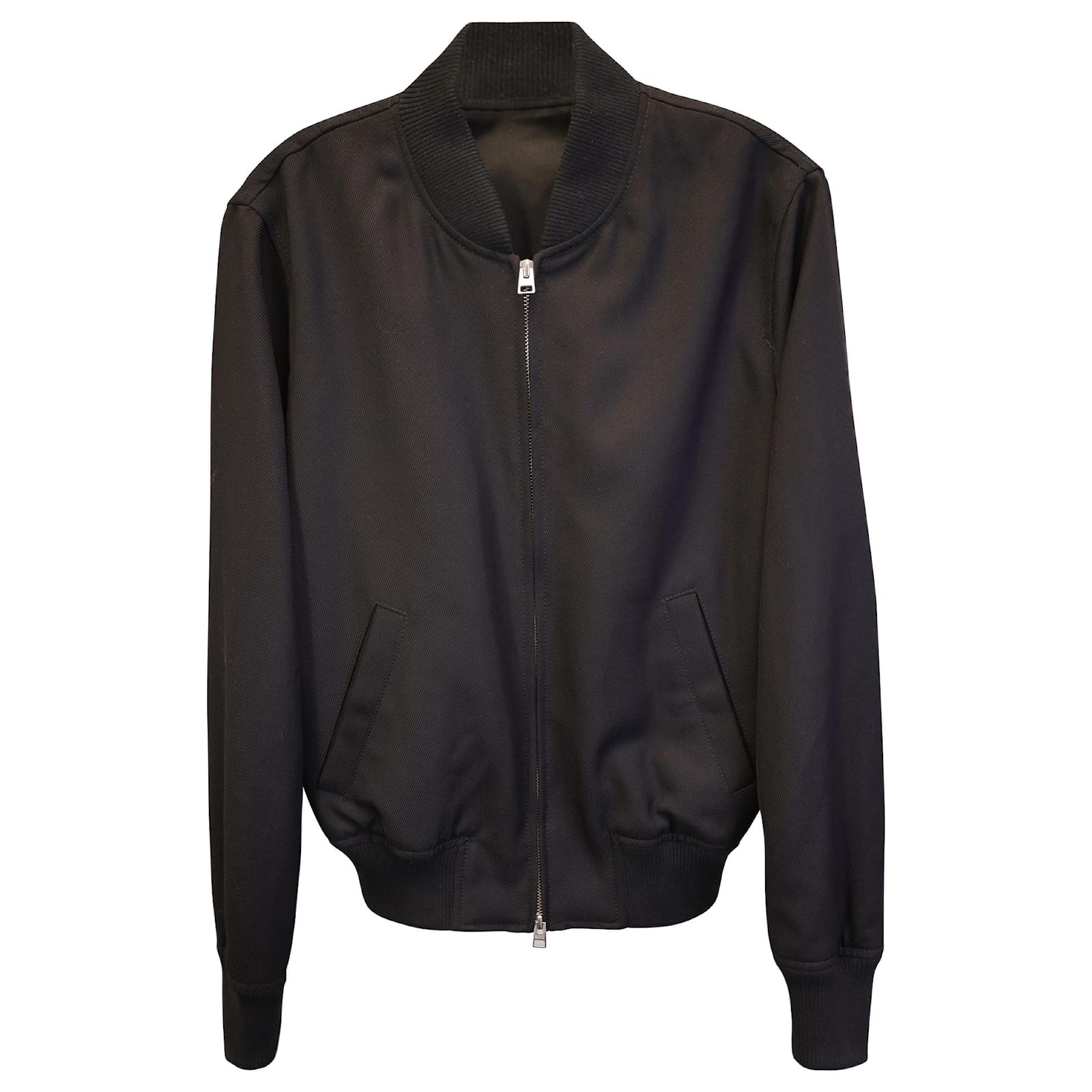 AMI Paris Twill Bomber Jacket in Black Polyester
