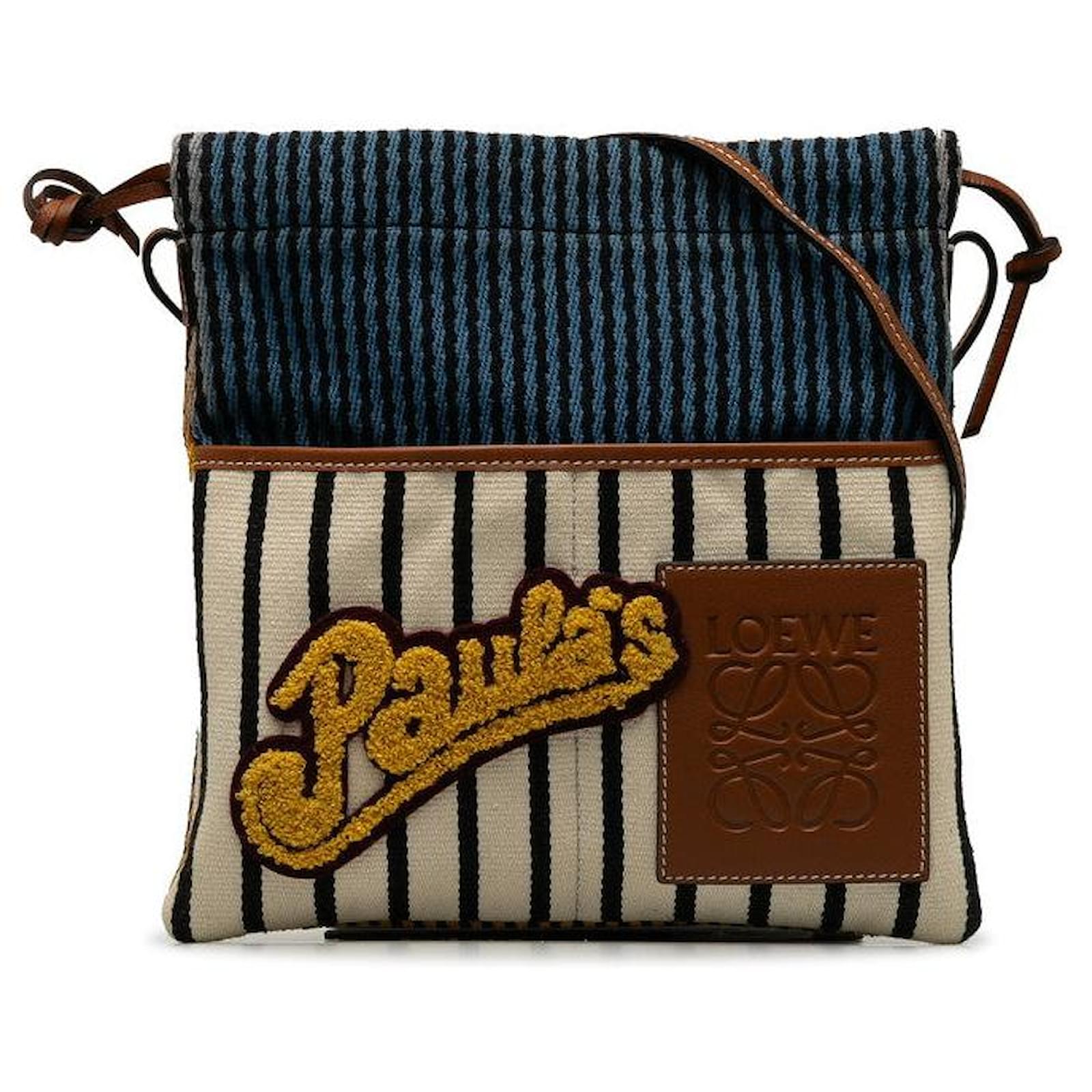 Loewe Loewe Paula's Ibiza Stripe Patch Drawstring Shoulder Loewe Loewe Paula's Ibiza Stripe Patch Drawstring Shoulder