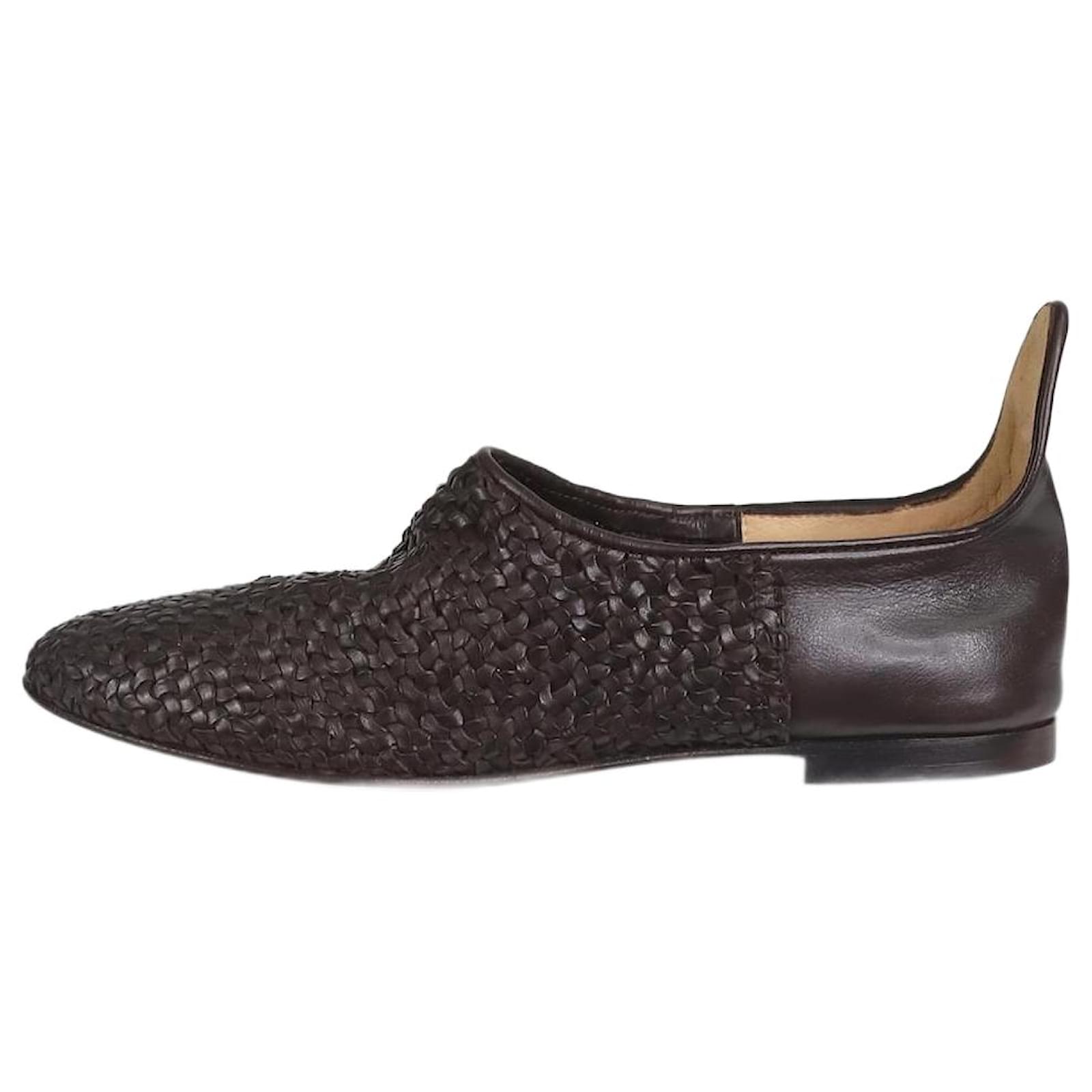 Autre Marque Scarpe slip on piatte intrecciate marroni taglia EU 40 Marrone Pelle ref.1383093 Joli Closet