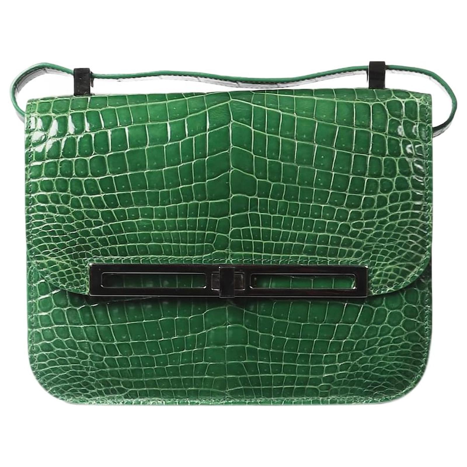Autre Marque Bolso bandolera Taylor verde de piel de cocodrilo
