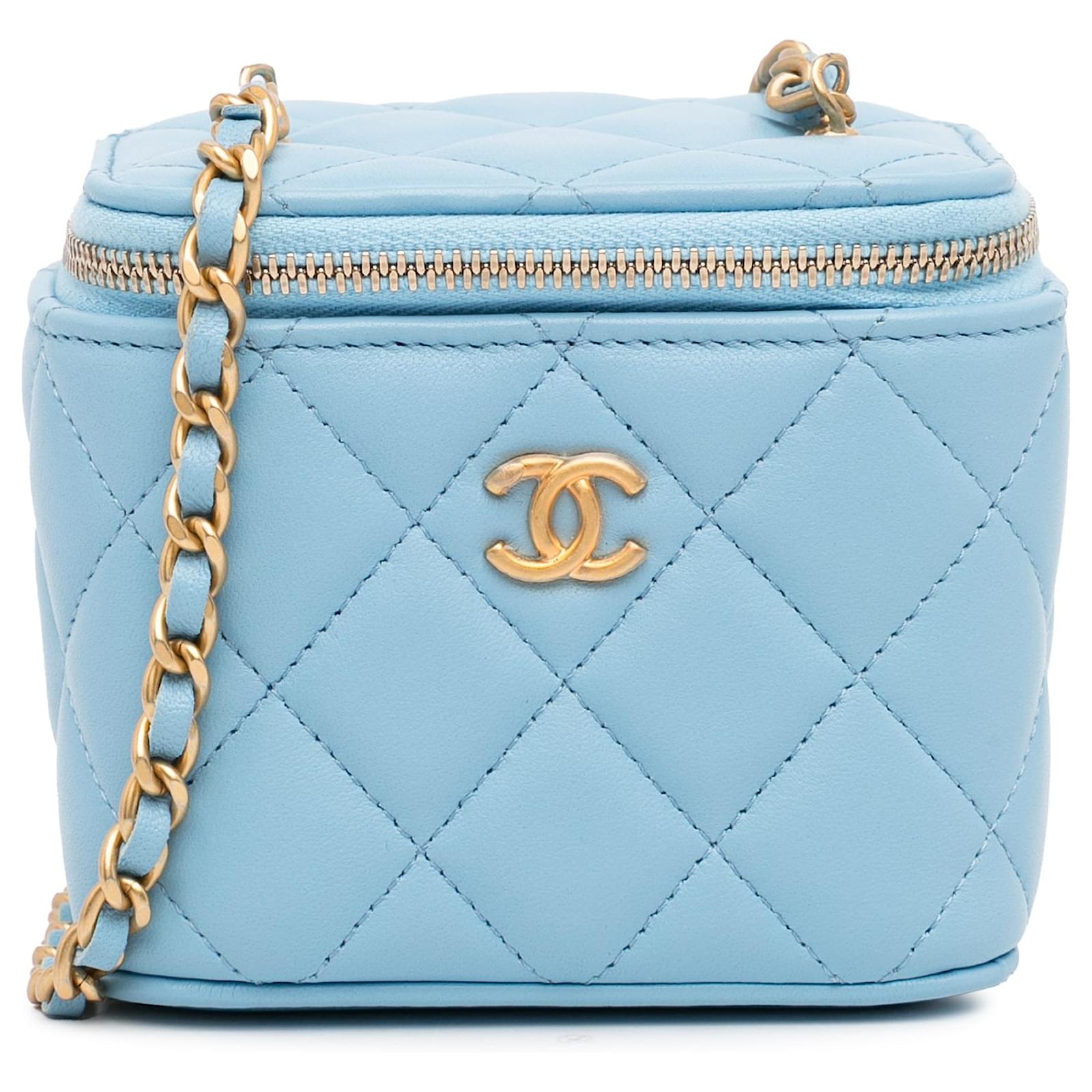 Blue Chanel Mini Lambskin Pearl Crush Vanity (Sold) - Joli Closet