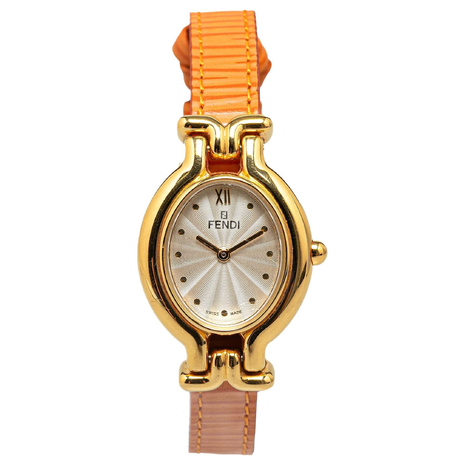 Gold Fendi Quartz Gold Plated Chameleon 640L Watch Golden ref