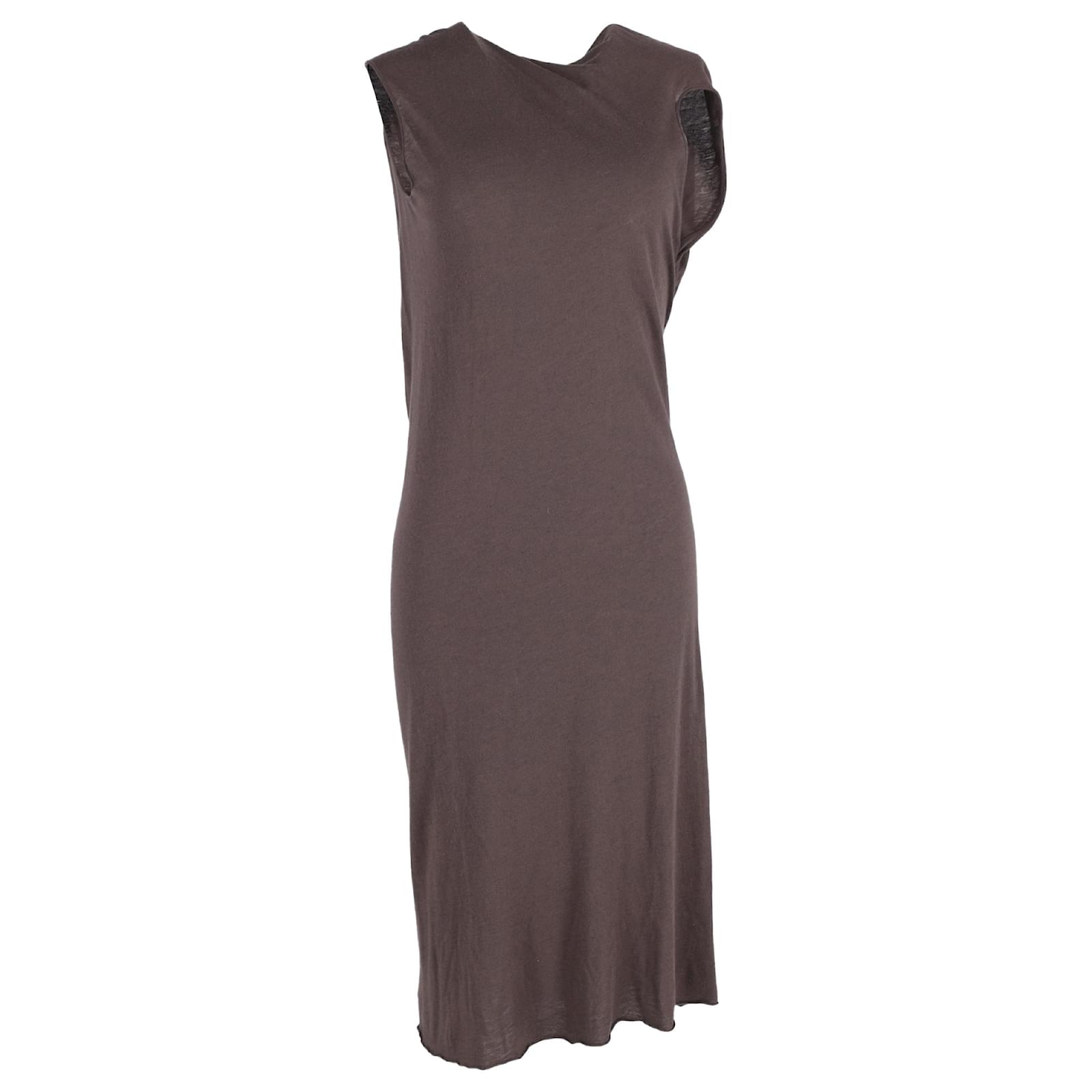 brown mini dress high neck Brown High Neck Ruched Draped Mini Dress main image 0