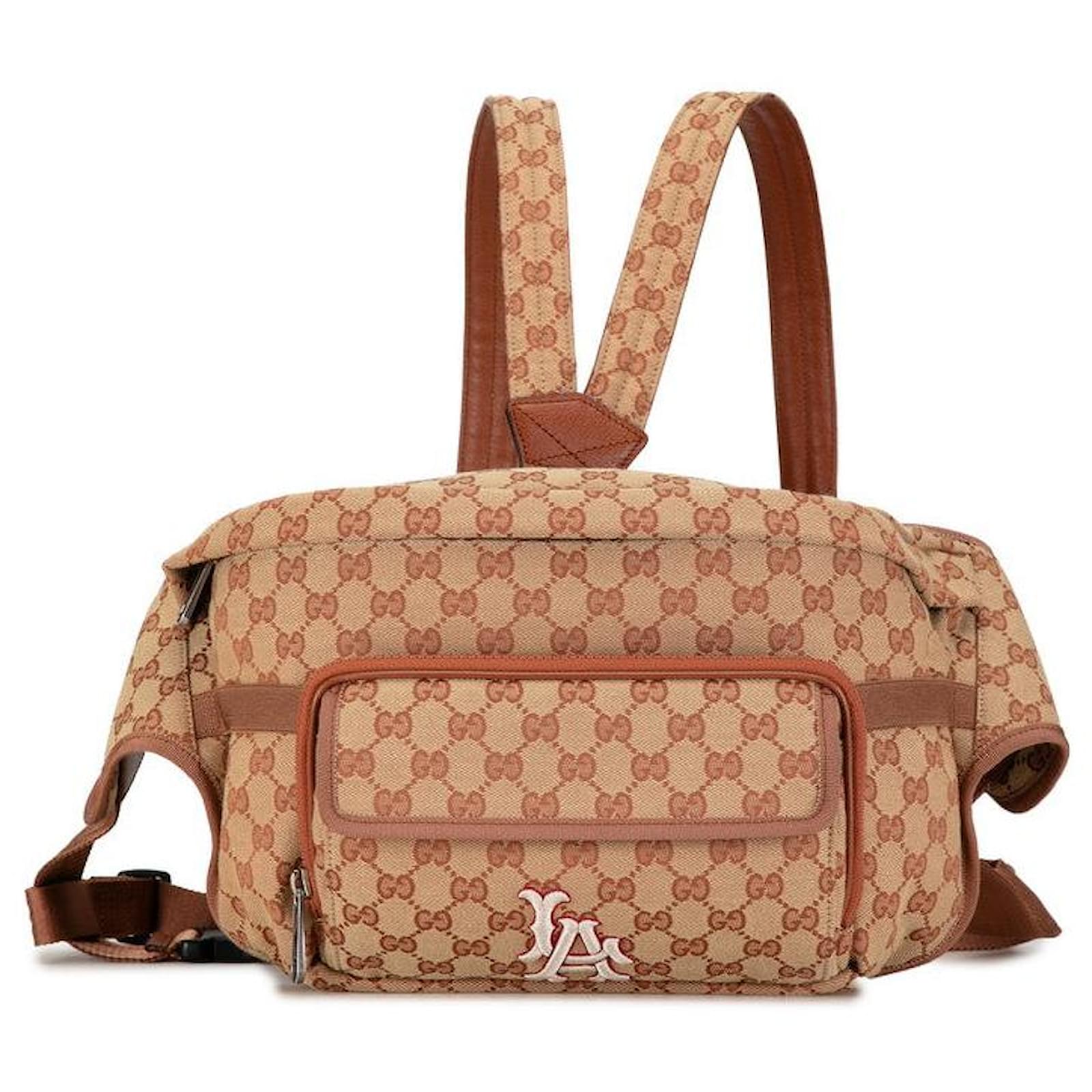 GUCCI × LA Angels™ ボディバッグ Gucci GG Canvas LA Angels Patch Body Bag Backpack 536842 Red Cloth