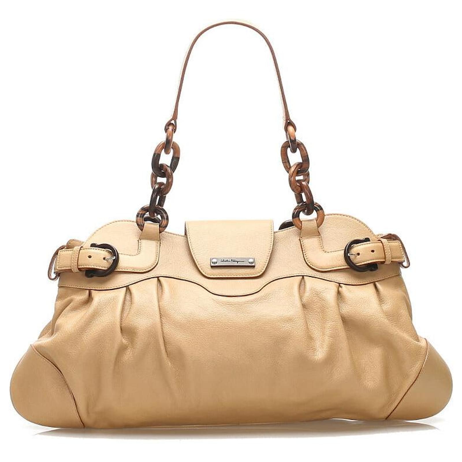 Salvatore Ferragamo フェラガモ ウッド AU-21/6371 トート バッグ