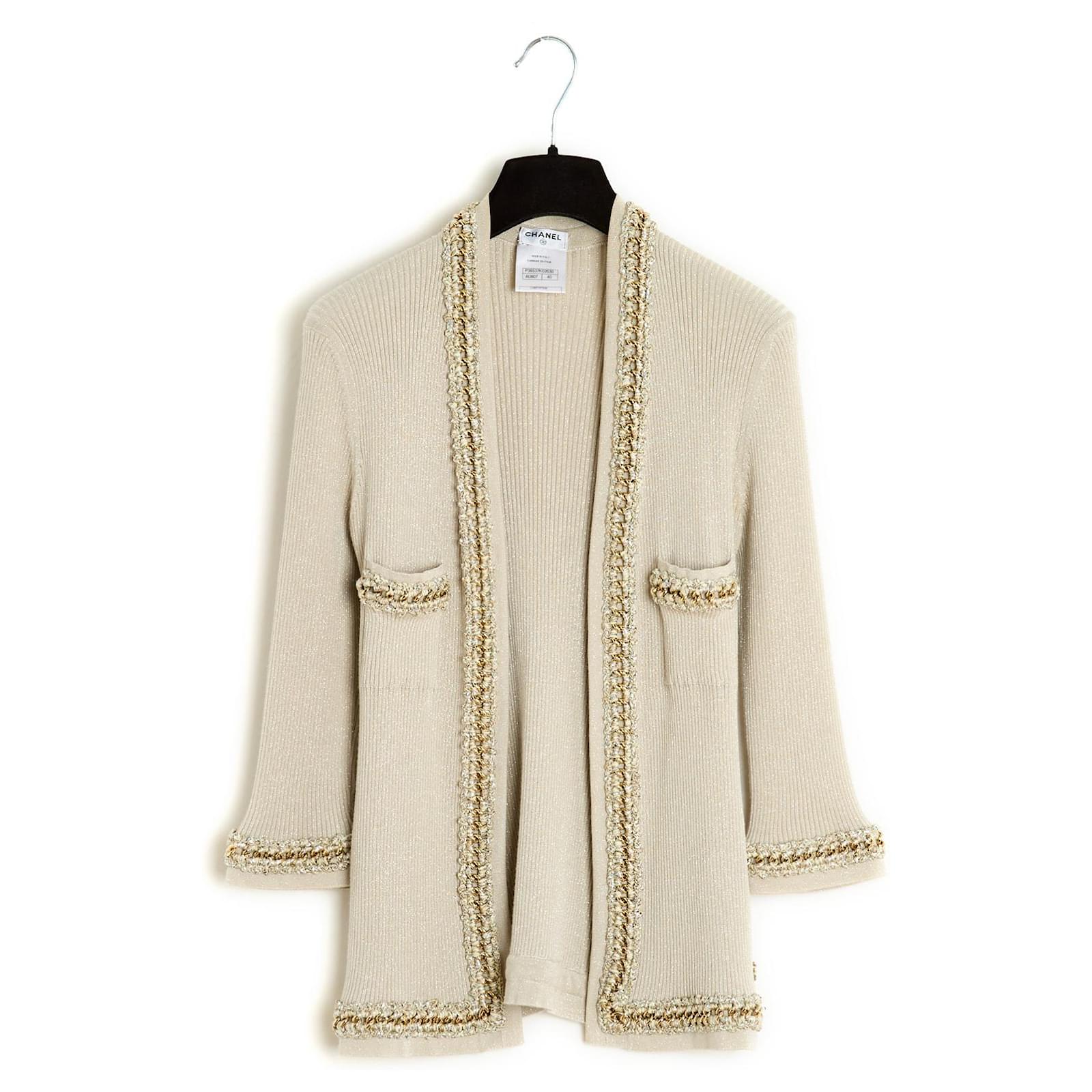 Sfera Chaqueta Tweed Chanel Estilo Chanel Chaqueta Blanca Mujer