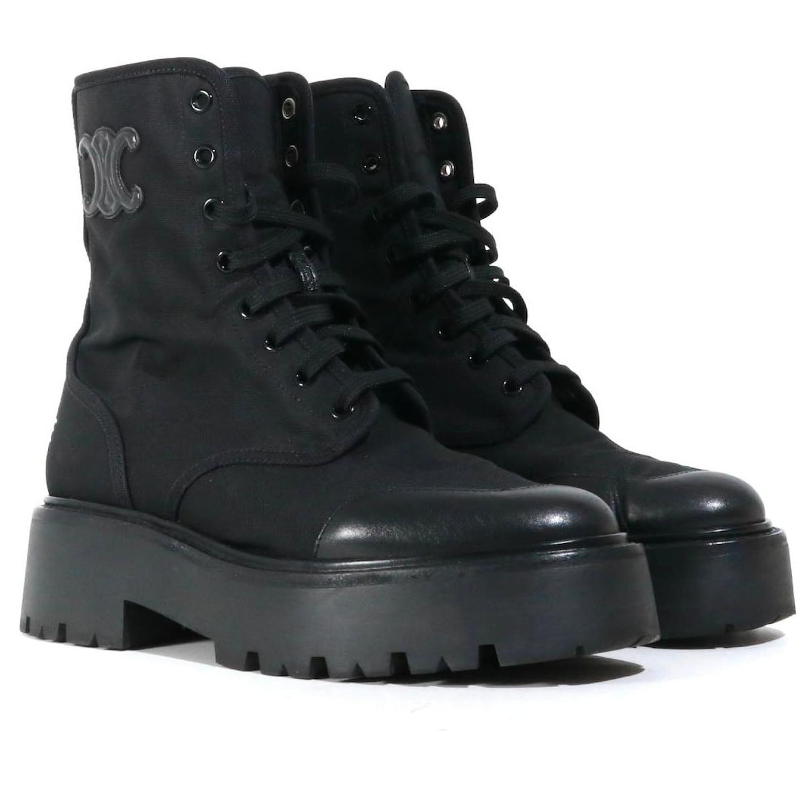 Céline CELINE Boots T.eu 39 leather Black ref.JC1399717 (Sold