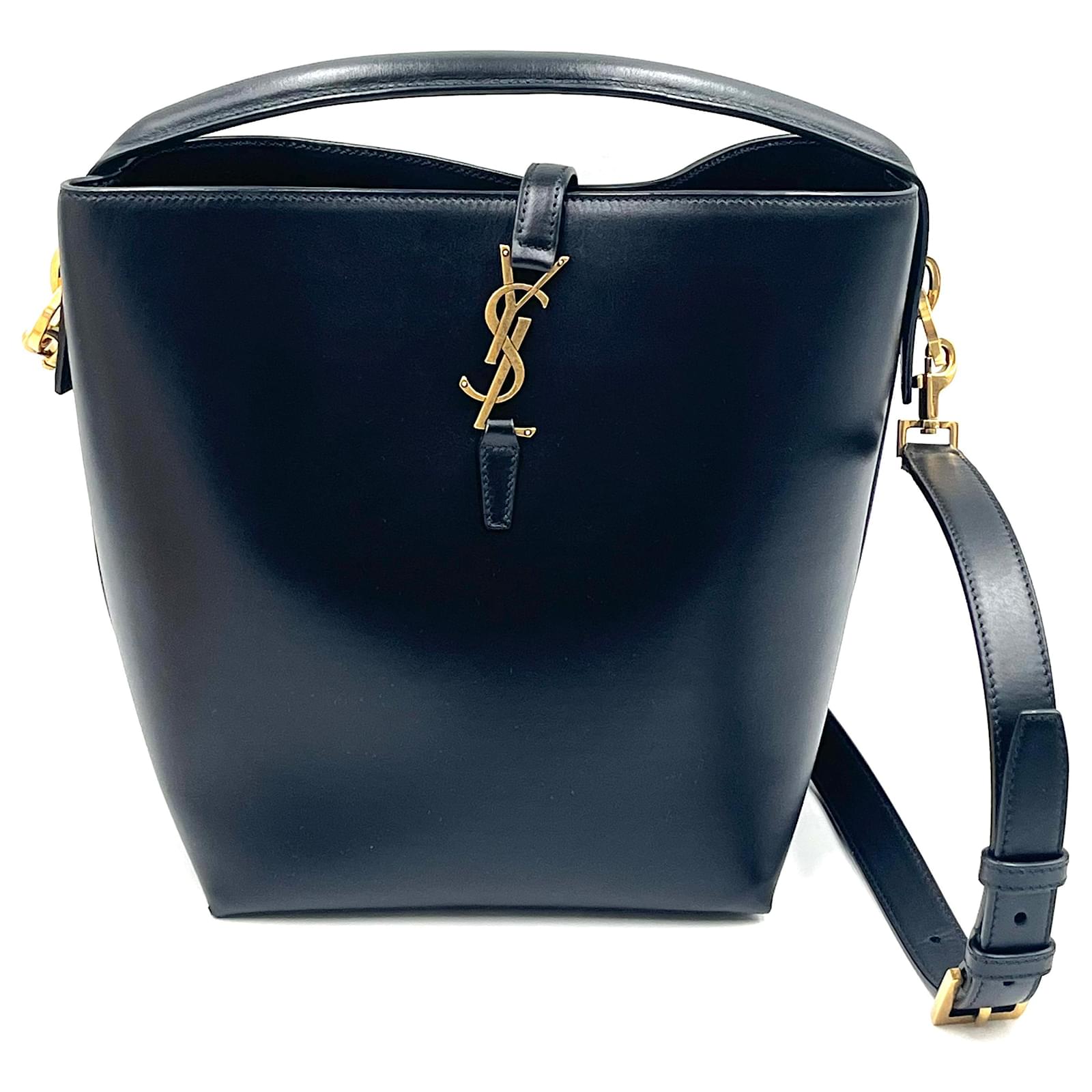 Saint Laurent saco YSL Negro Cuero Joli Closet