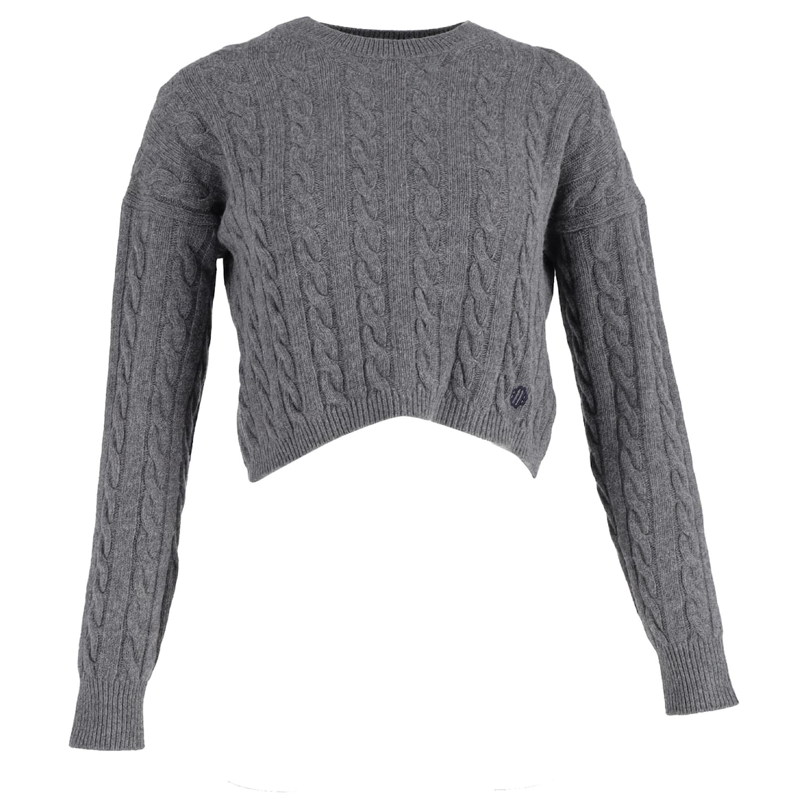 Maje Knitted Sweater in Grey Wool Joli Closet