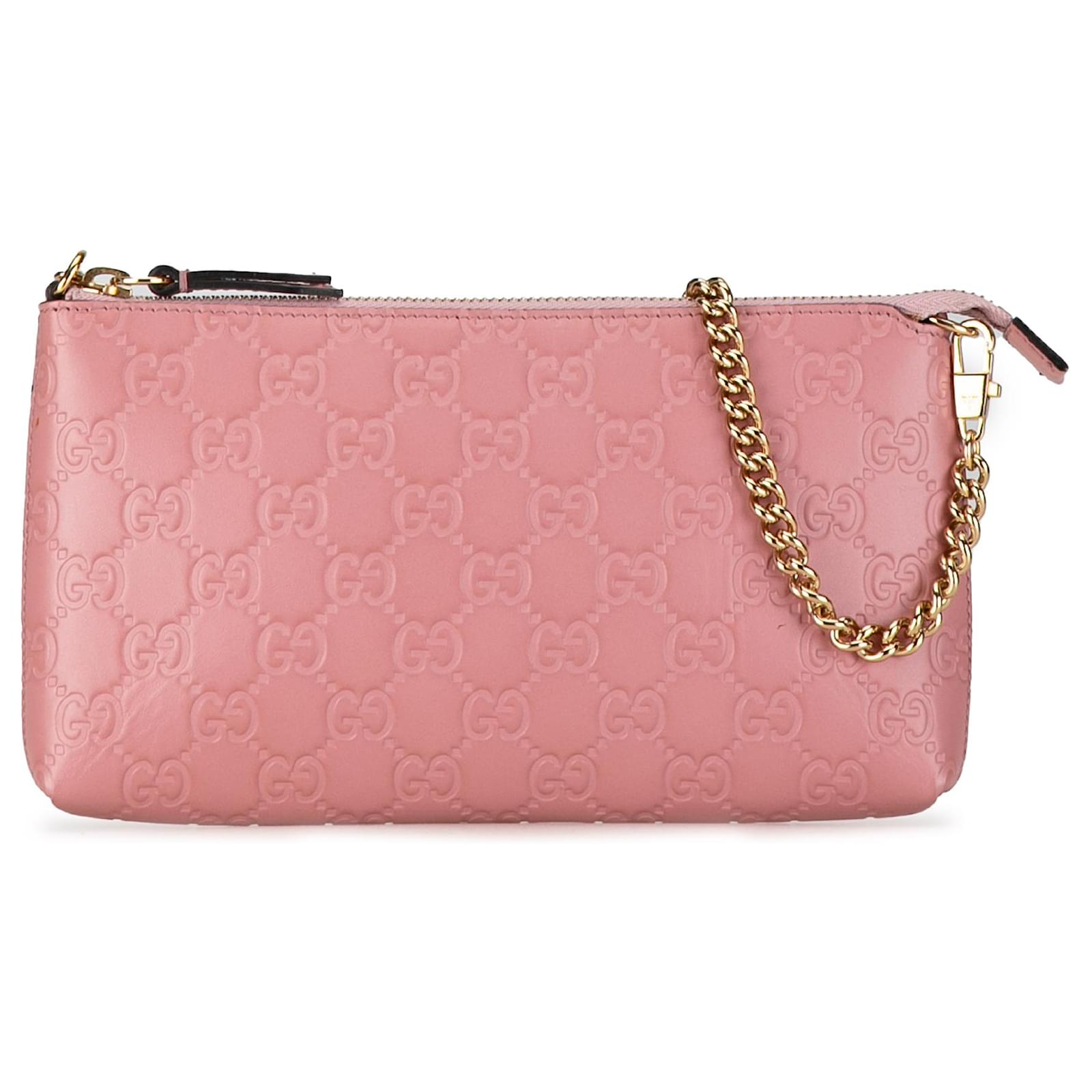 Gucci Pink Guccissima Signature Wrist Wallet Leather Pony style calfskin ref.1400347 Joli Closet