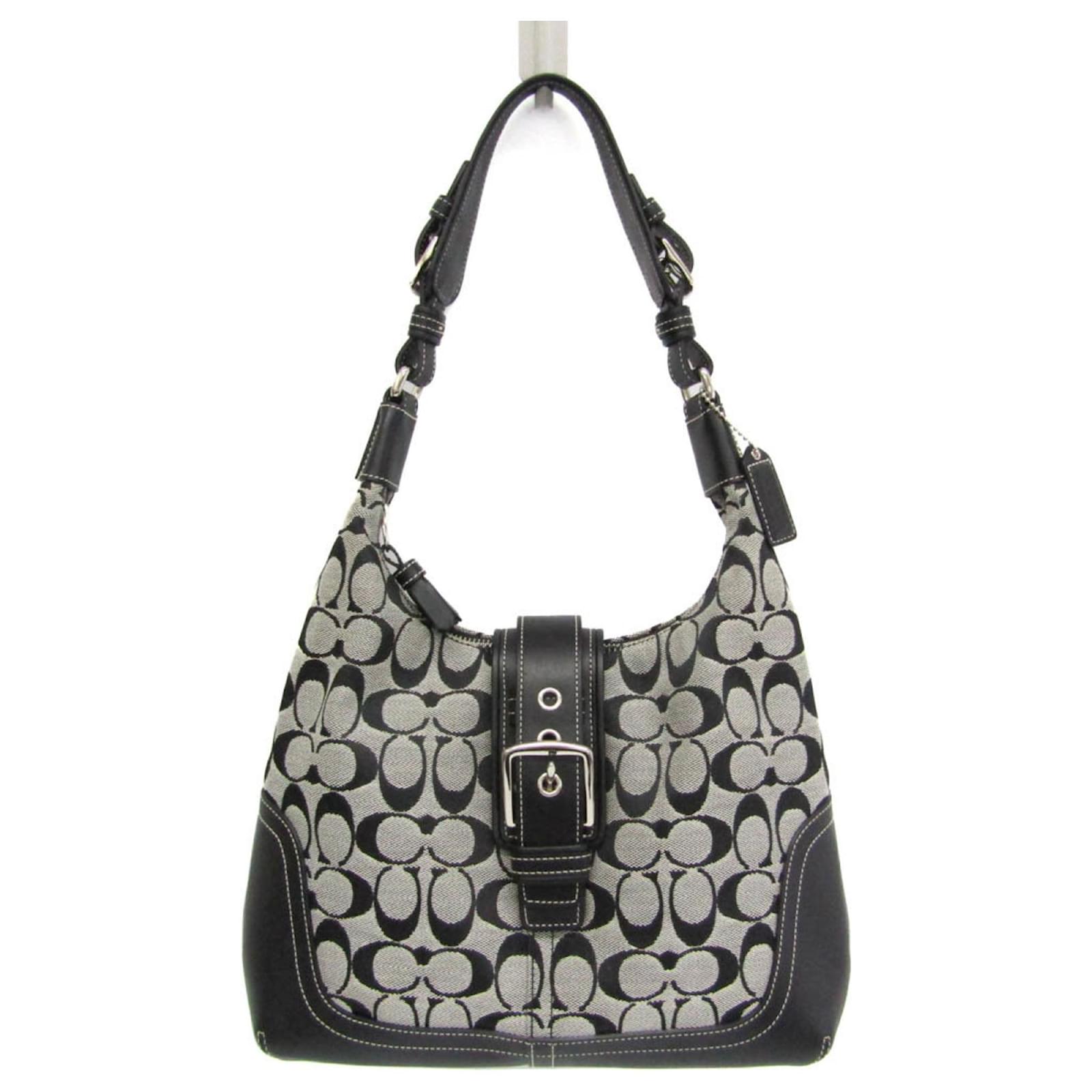 バッグ COACH 6824 Hobo Shoulder Belt Design Bag Coach Signature Black Cloth ref.1401048 - Joli Closet