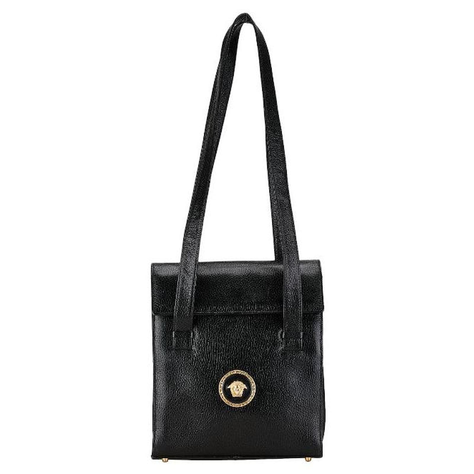 Versace Medusa Leder Tote Bag Schwarz ref.1401464 Joli Closet