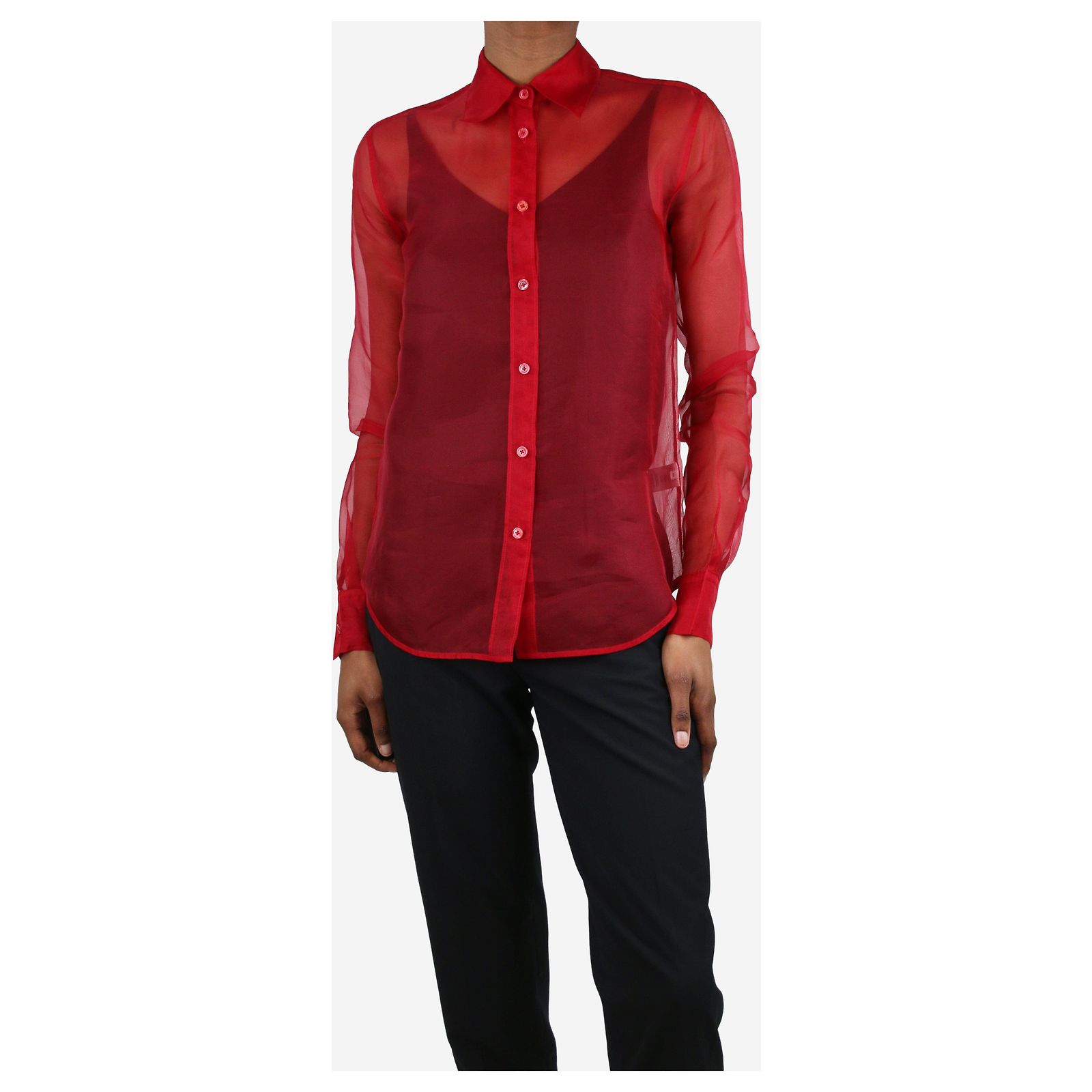 Helmut Lang Red sheer silk shirt - size XS ref.1401614 