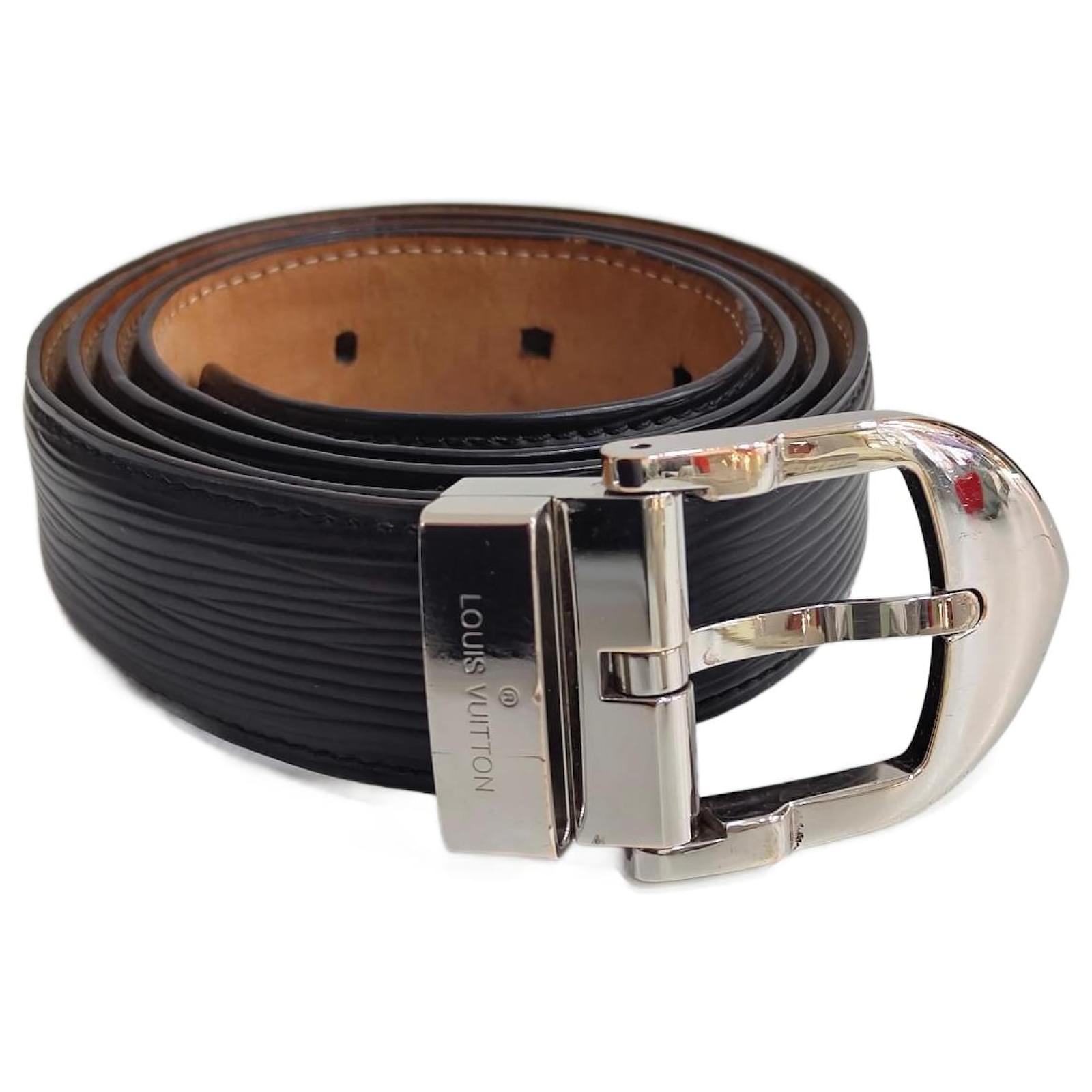 Louis Vuitton Cinture Nero Pelle Joli Closet