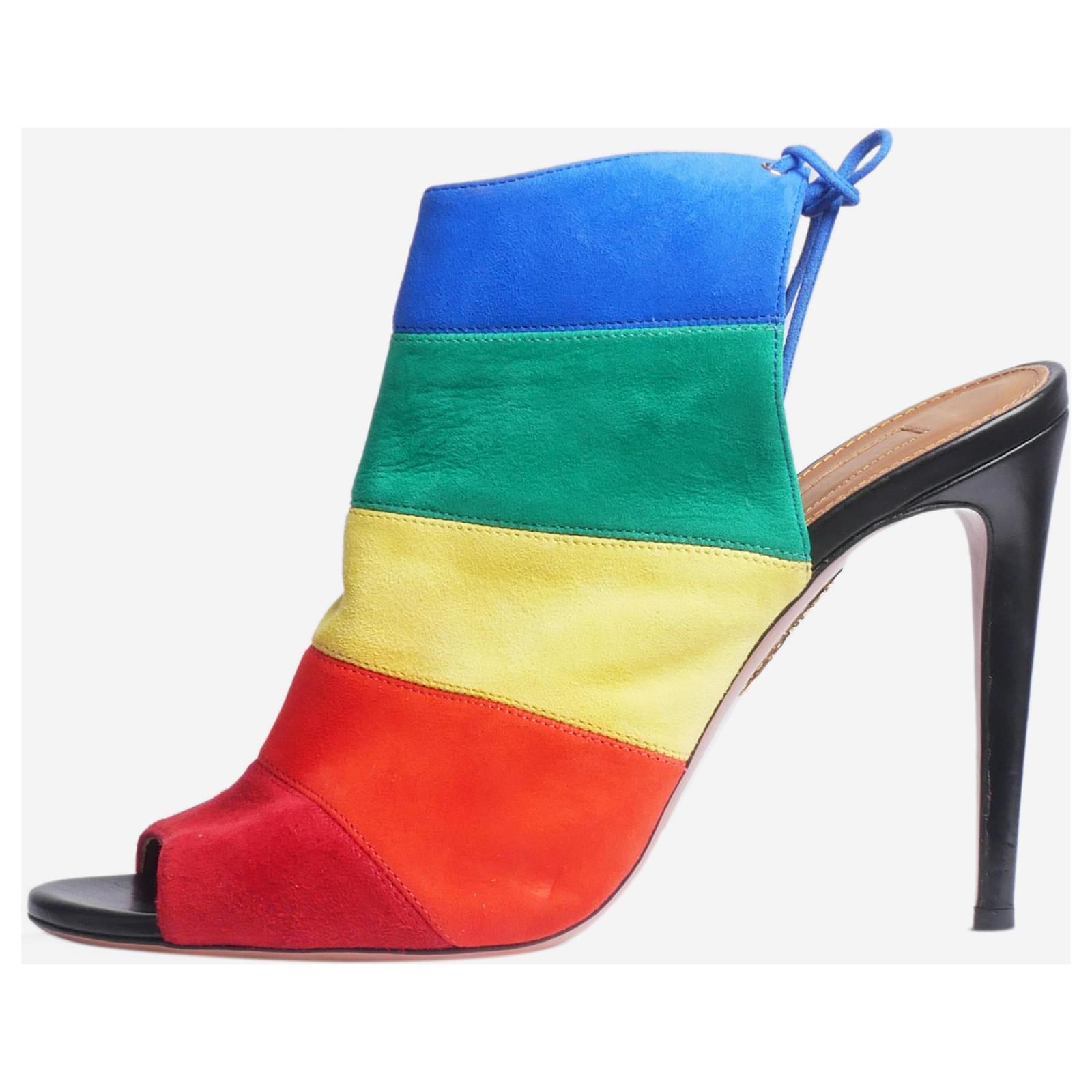 Aquazzura Decollete spuntate arcobaleno in pelle scamosciata multicolor taglia EU 39 Multicolore Svezia ref.1403152 Joli Closet
