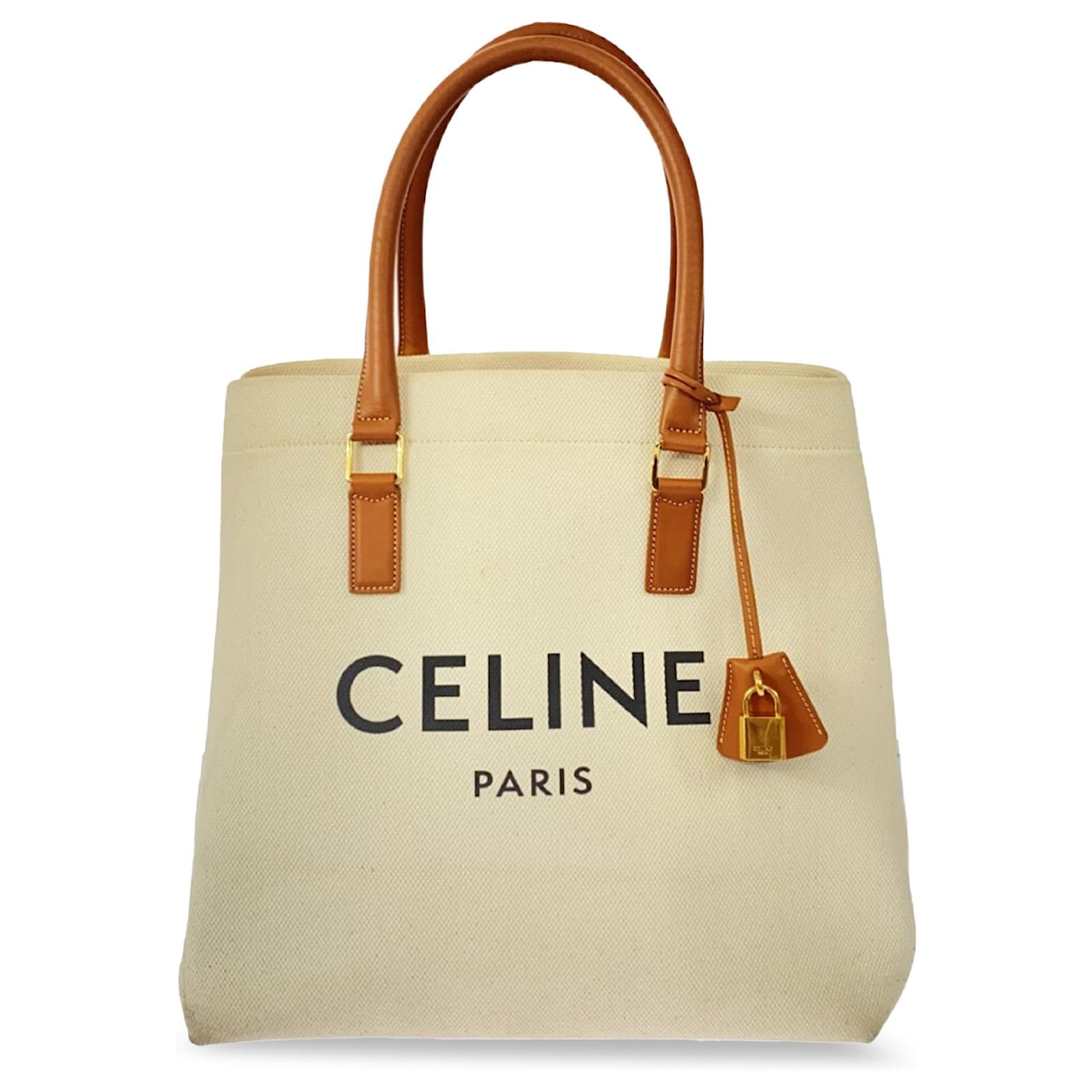 Horizontale Cabas Tasche aus weiBem Canvas von Celine