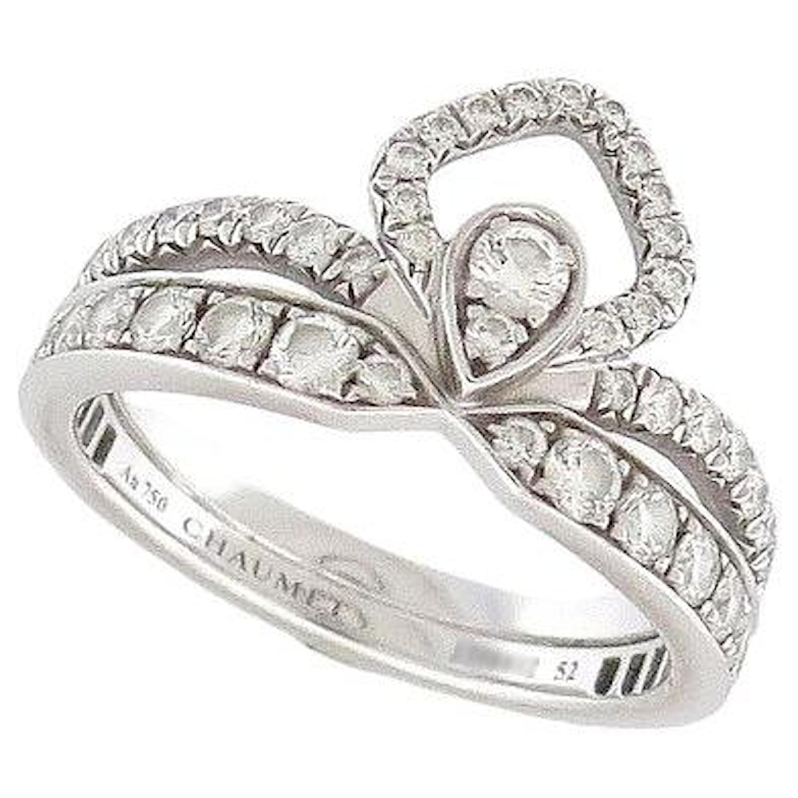 BAGUE CHAUMET JOSEPHINE DIPTYQUE 52 EN OR BLANC 18K DIAMANTS