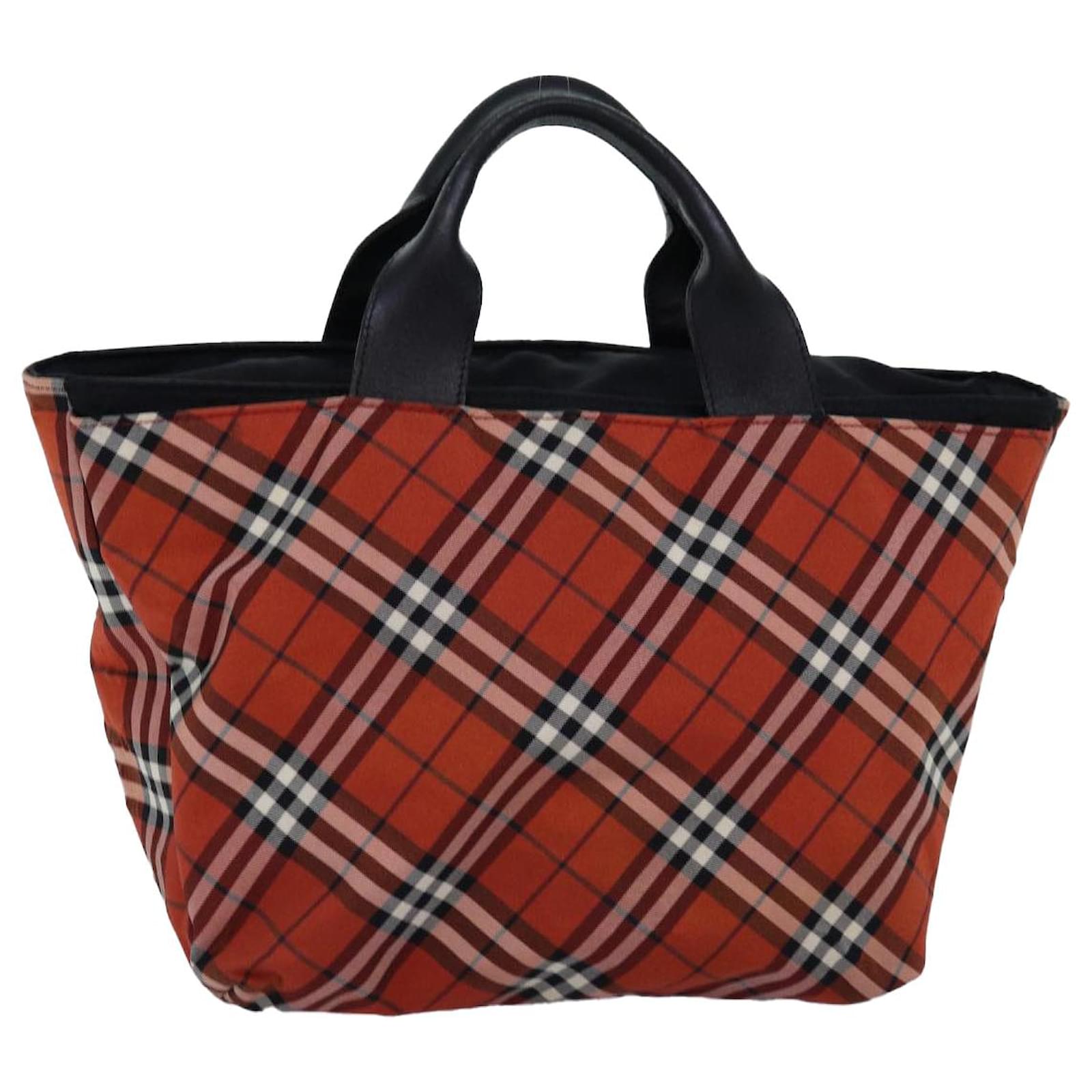 BURBERRY Nova Check Bolso de mano Nylon Rojo Auth bs14690 Roja ref.1406123 Joli Closet