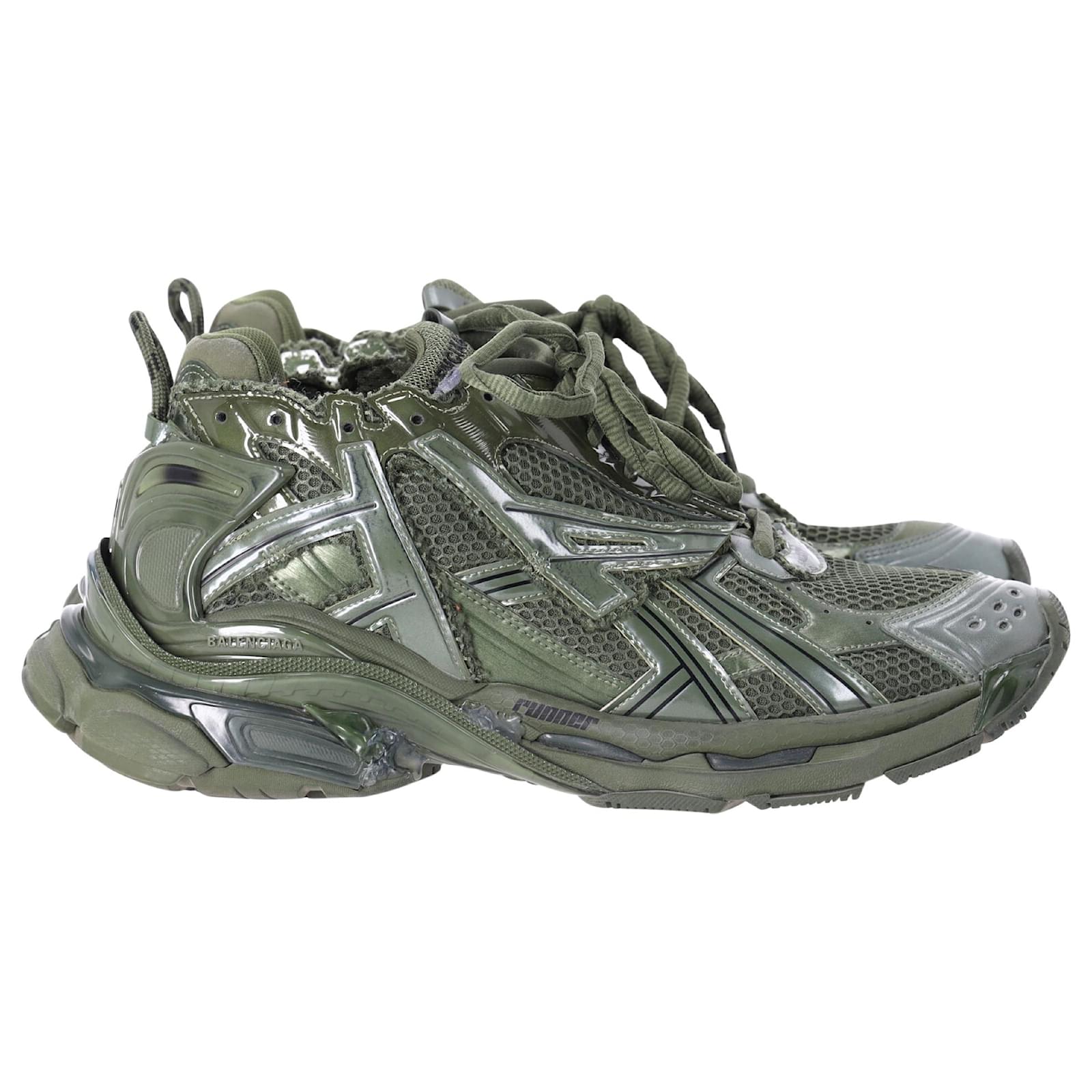 Balenciaga Runner Sneakers in Olive Green Polyurethane Plastic ref.1408654 Joli Closet