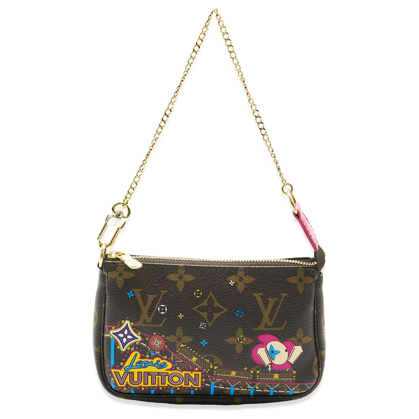 Accessori mini pochette Louis Vuitton in tela monogramma con