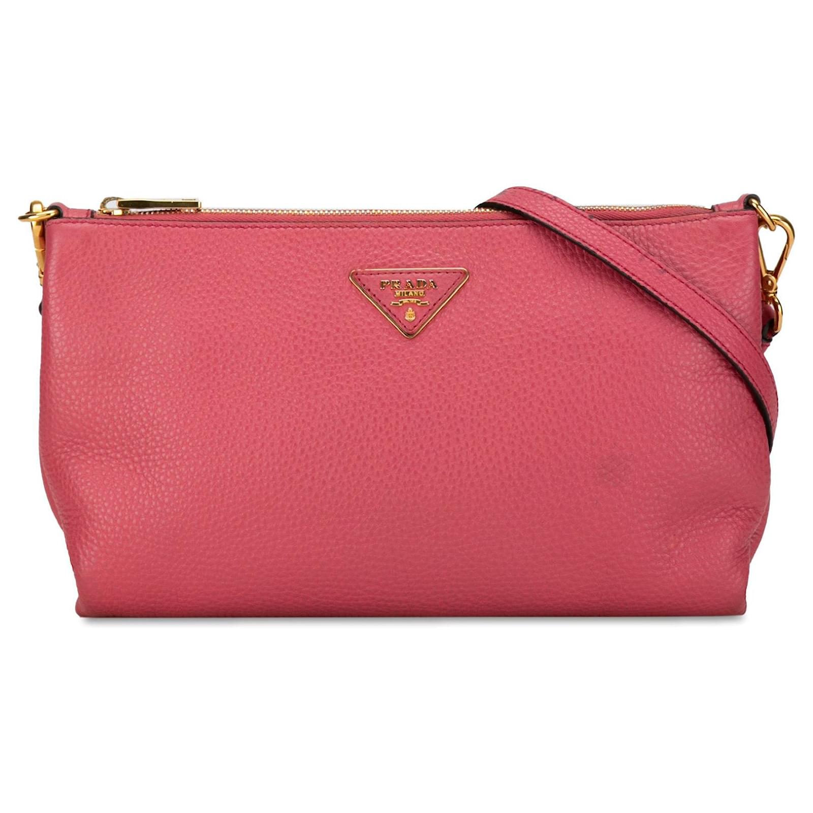 Pink Prada Vitello Daino Crossbody Bag Leather ref.1410595 Joli Closet