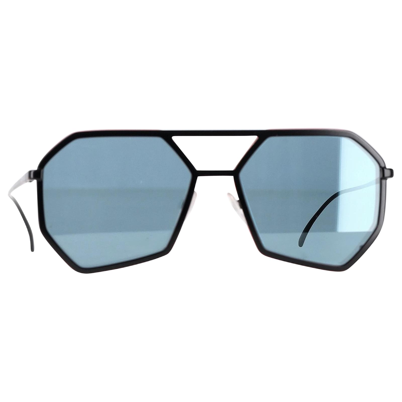 Prada SPR62X Geometric Tinted Sunglasses in Black Metal ref