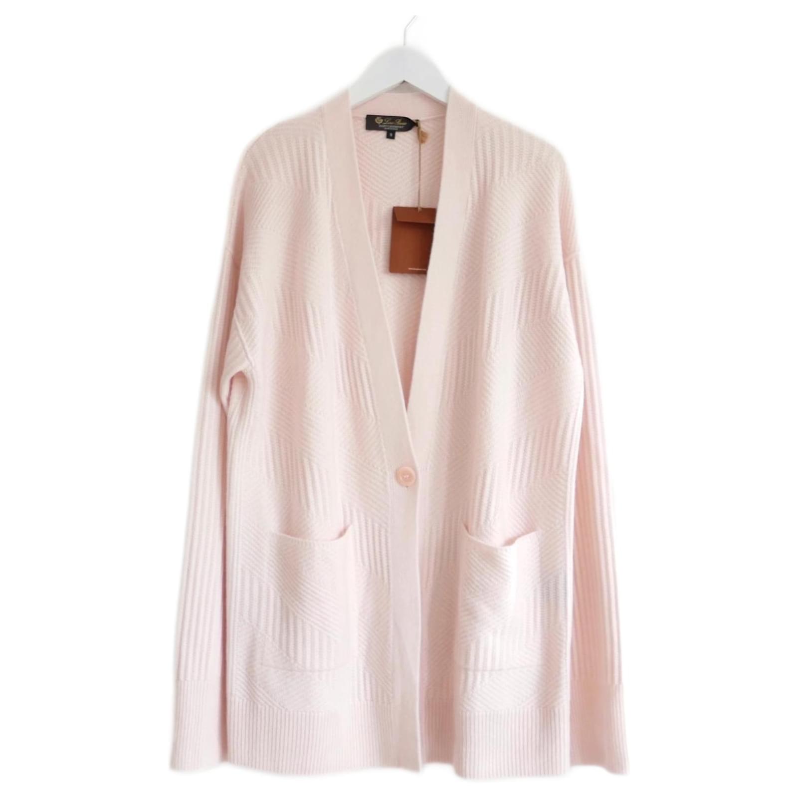 Loro Piana Port Grimaud Pale Pink Baby Cashmere Cardigan ref