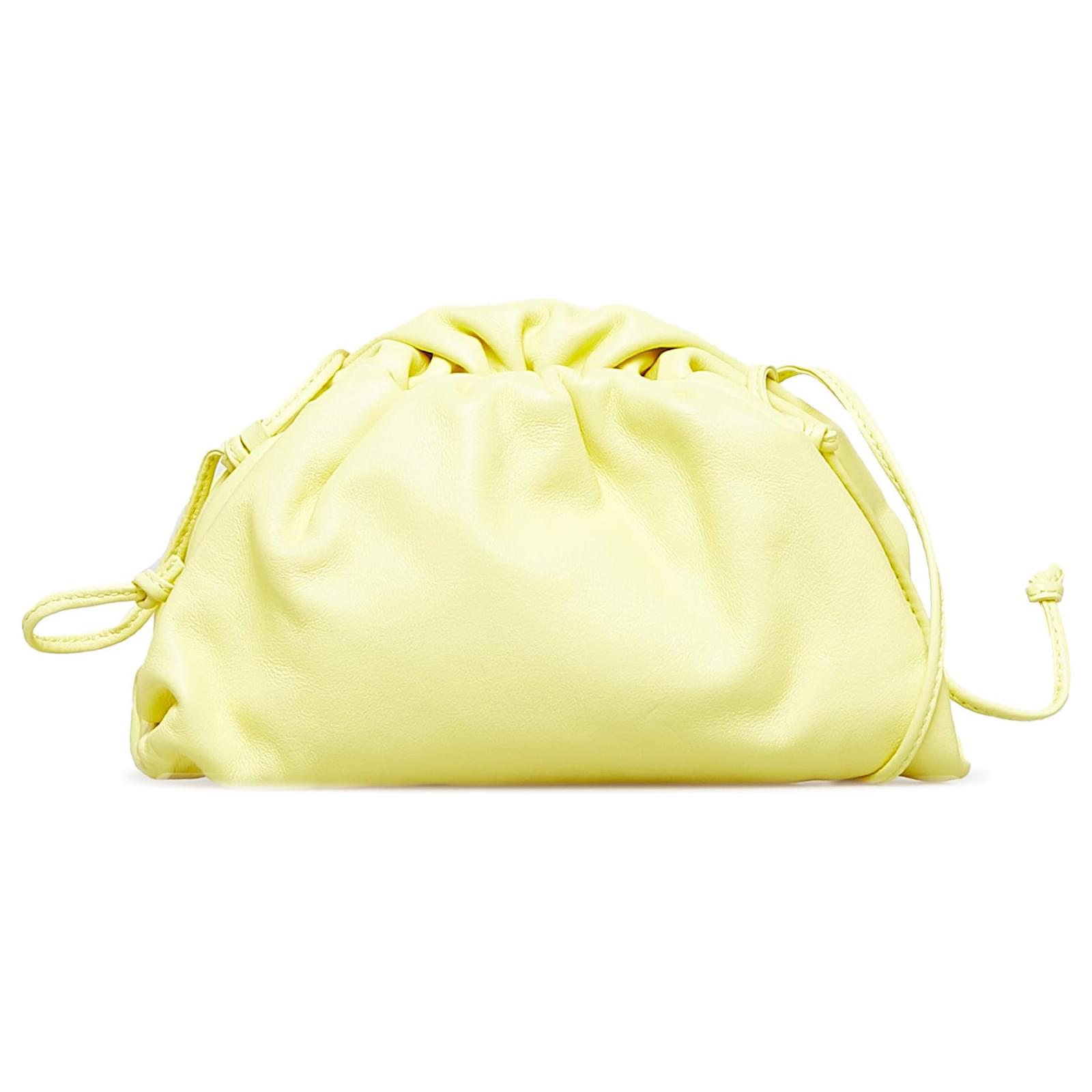 Yellow Bottega Veneta The Mini Pouch Crossbody Bag Leather