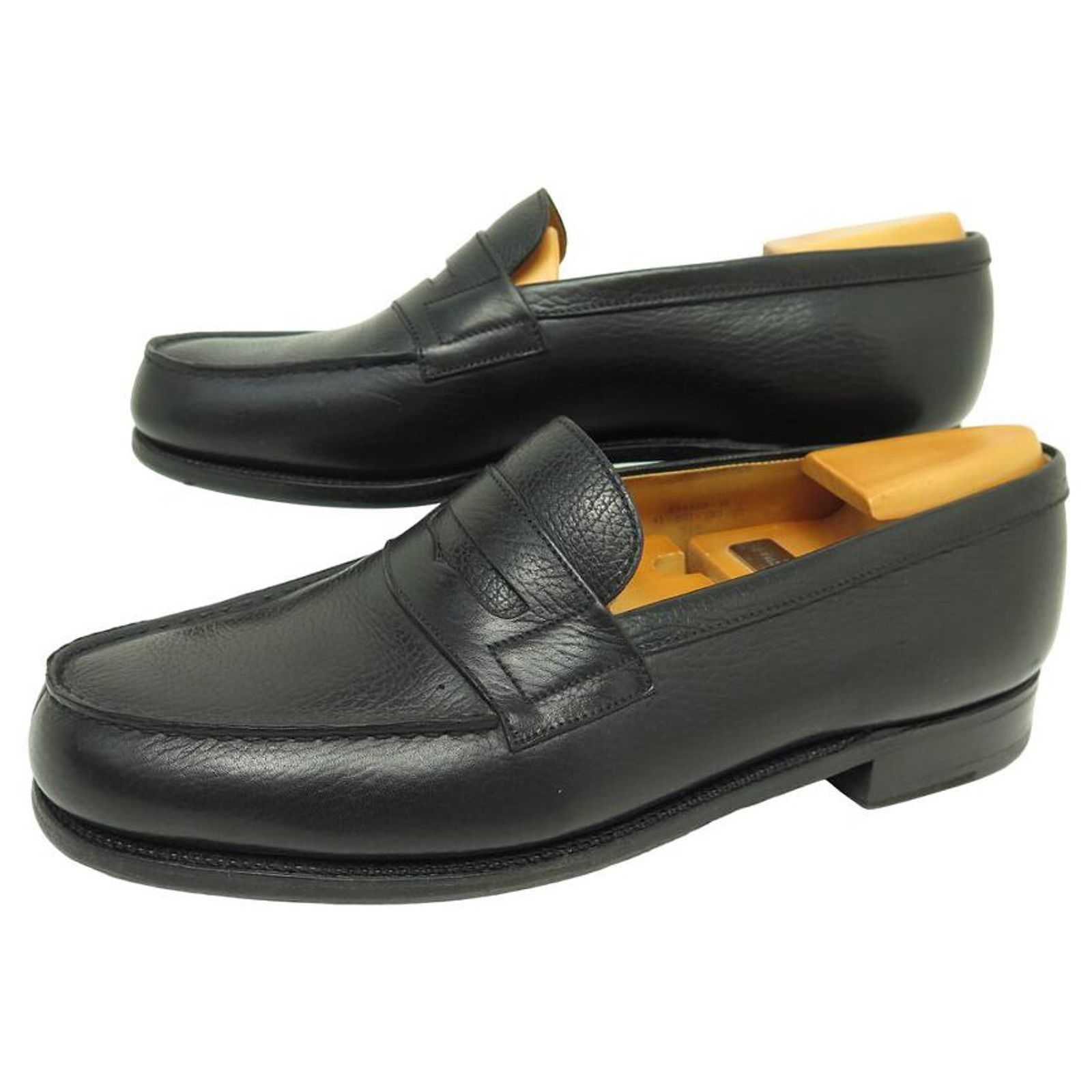 NEUE JM WESTON LOAFERS 180 7.5D 41.5 SCHWARZE LEDER-LOAFERS-SCHUHE 