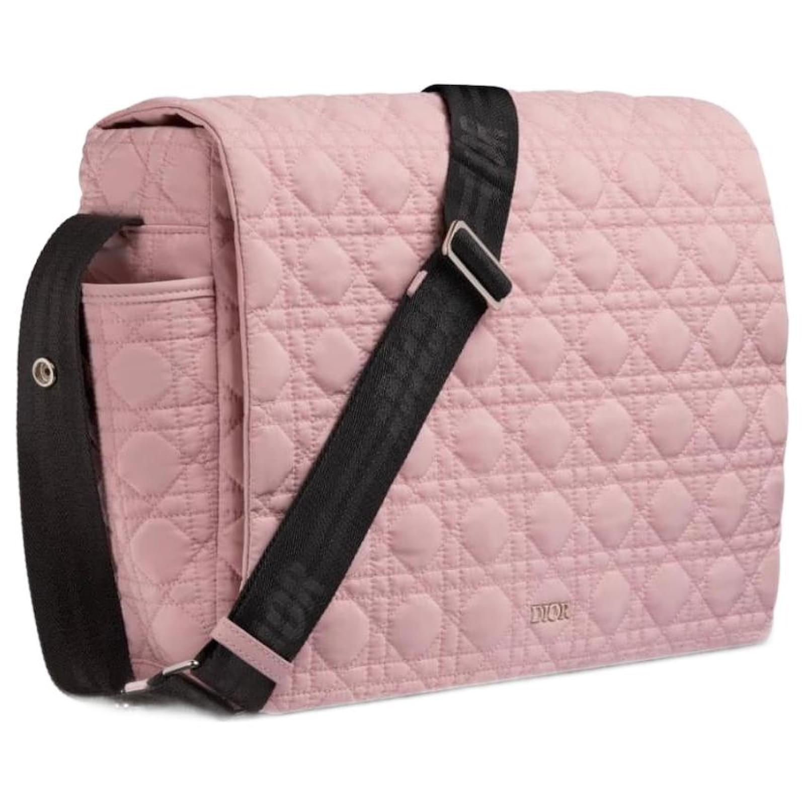 sac à langer Dior rose pâle macrocannage 2024 Cuir Toile ref - Main Image