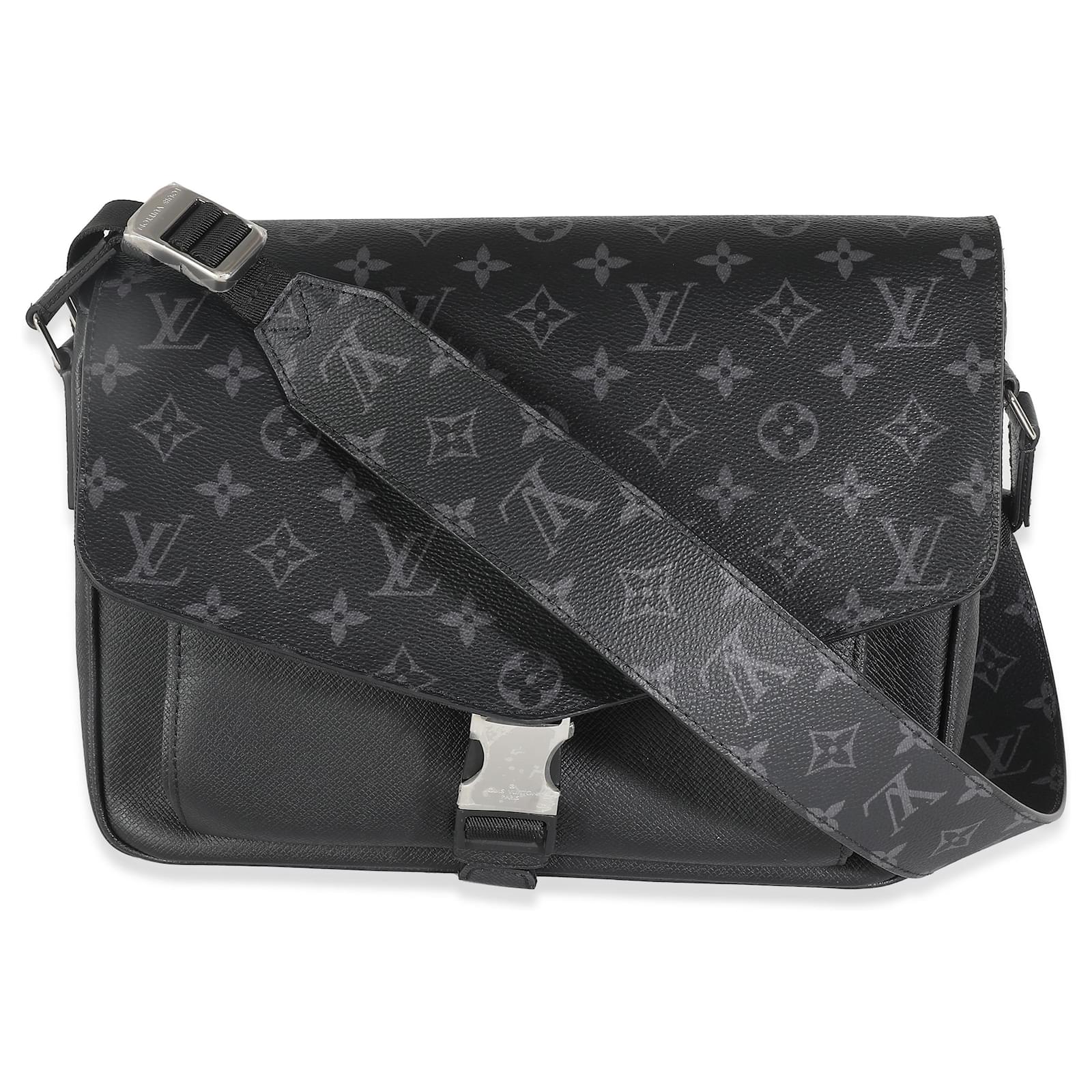 Louis Vuitton White Taigarama Monogram Flap Messenger Bag