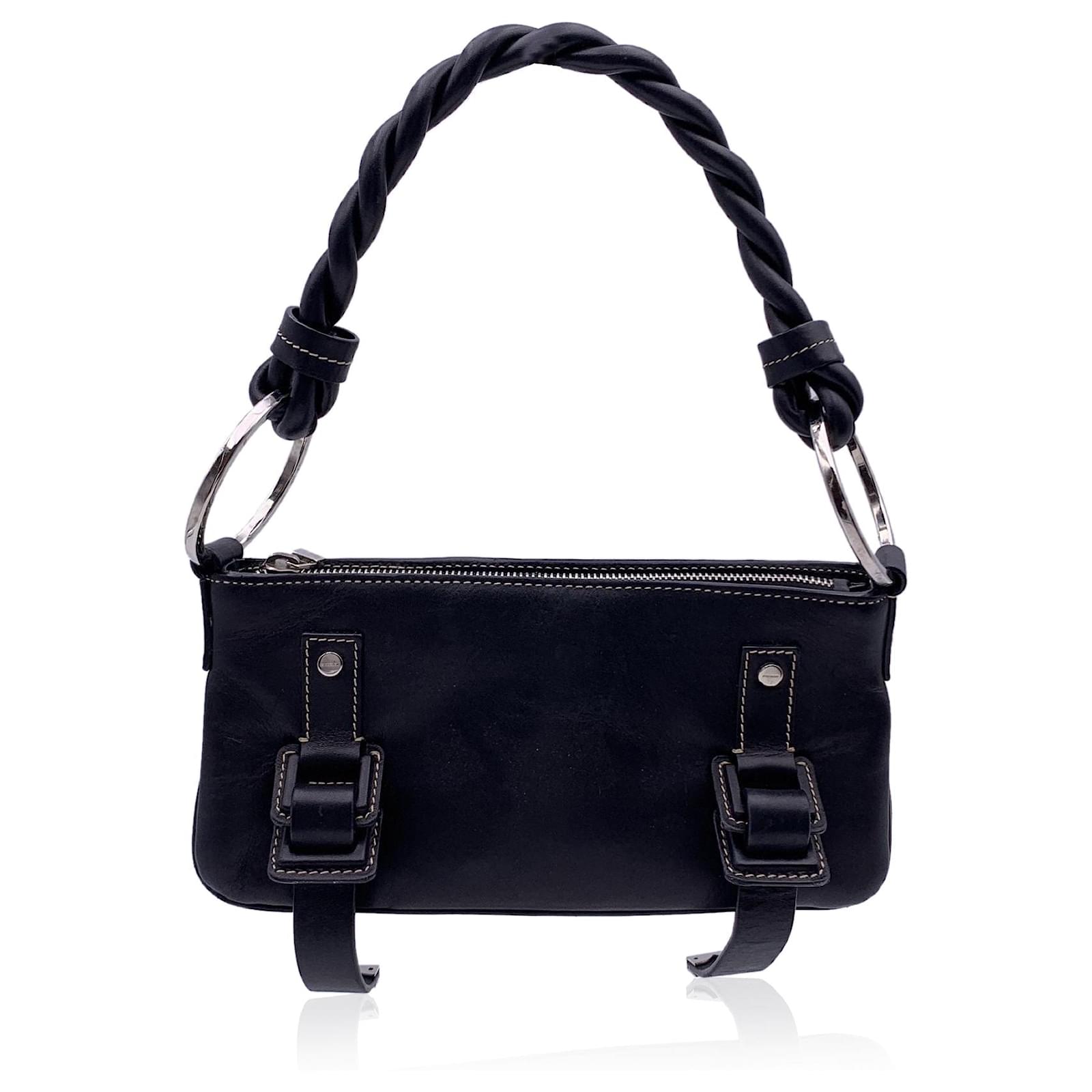 Givenchy Black Leather Shoulder Bag Braided Strap ref.1416105 Joli Closet