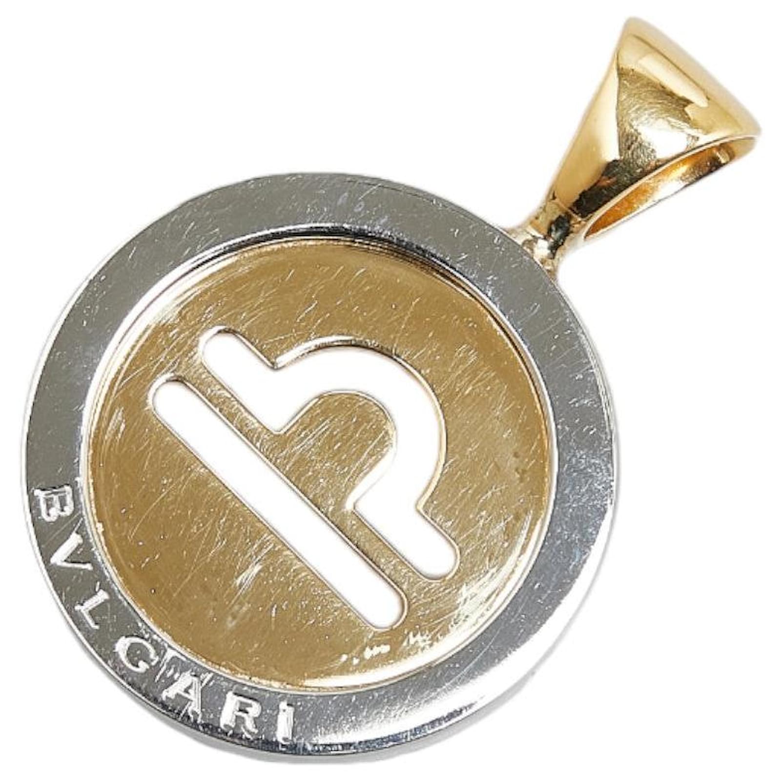 Bulgari Bvlgari Tondo Pendant Top in Stainless Steel and K18 Yellow Gold,  31.3mm in Very Good Condition Metal ref.1416482 - Joli Closet