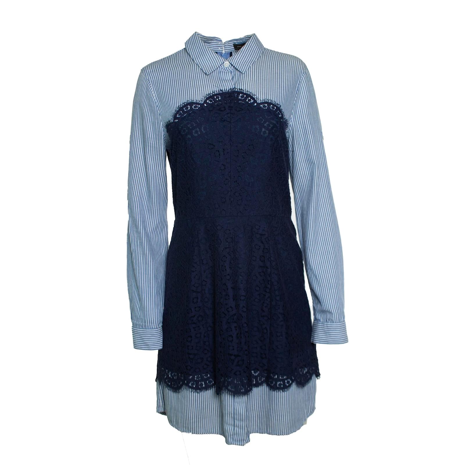 blue black lace bodycon dress NWT Free People Black/Blue 