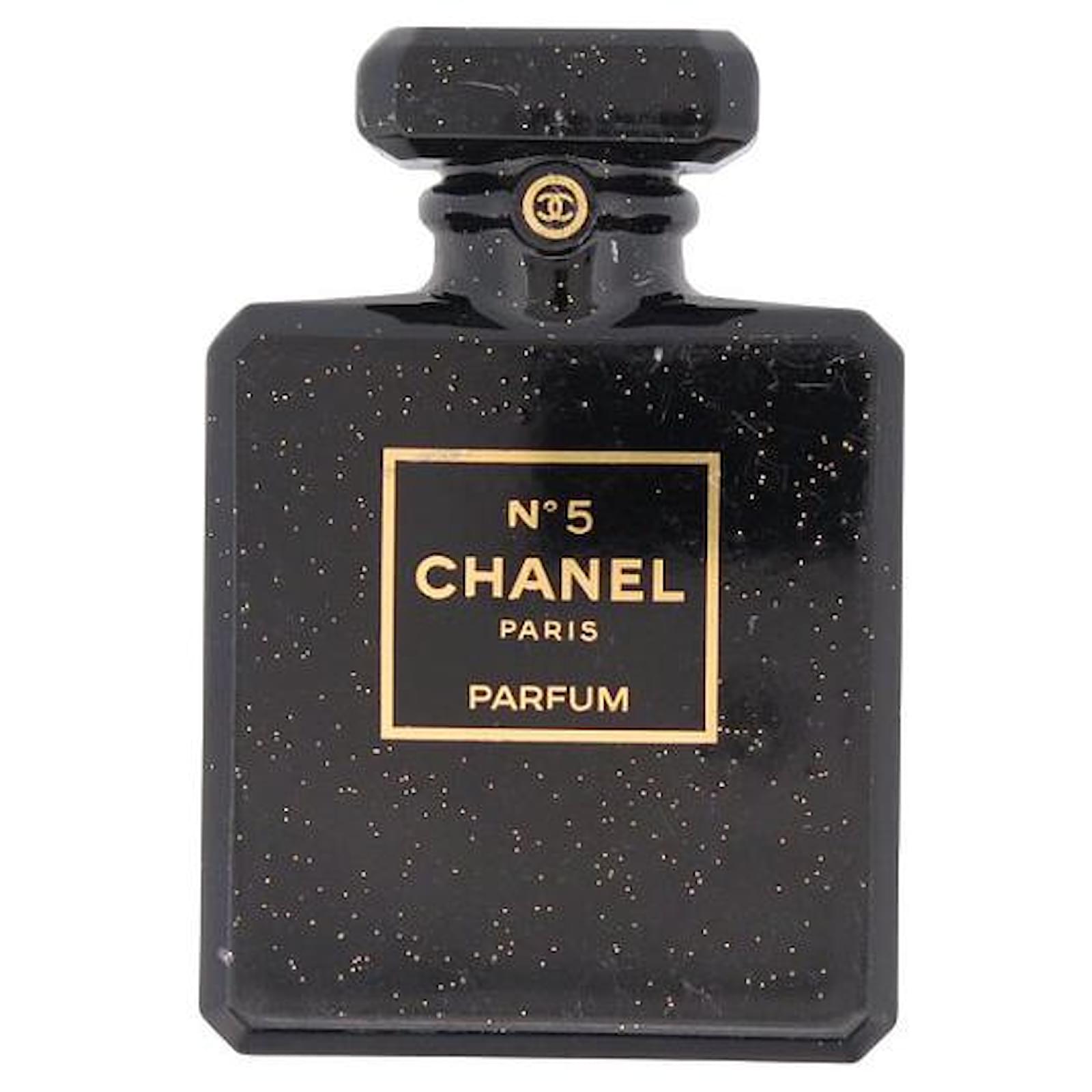 CHANEL BROOCH PERFUME BOTTLE NUMBER BLACK RESIN BLACK RESIN