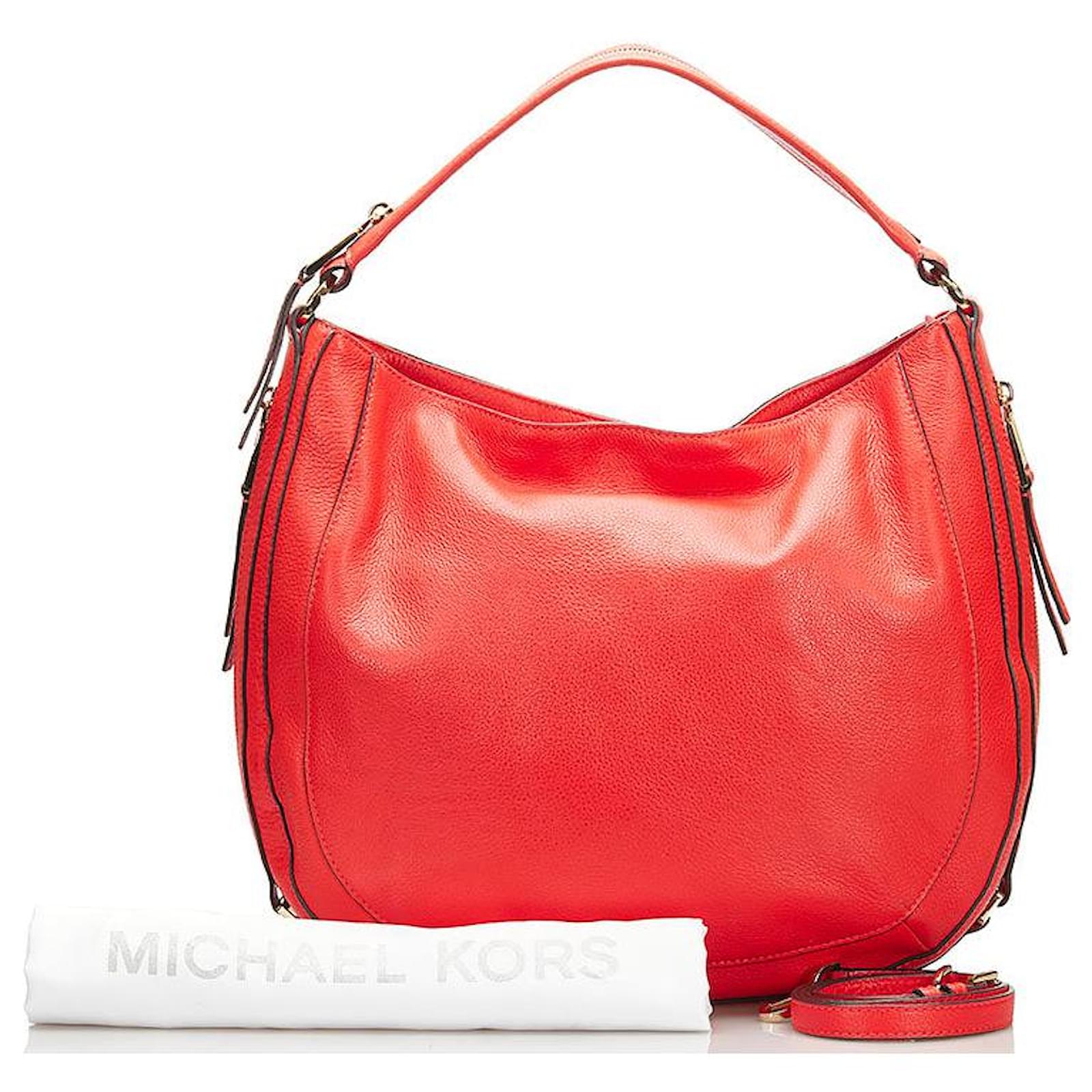 Michael Kors Leather Julia Shoulder Bag Leather Shoulder Bag in Good condition Red ref.1418150 Joli Closet