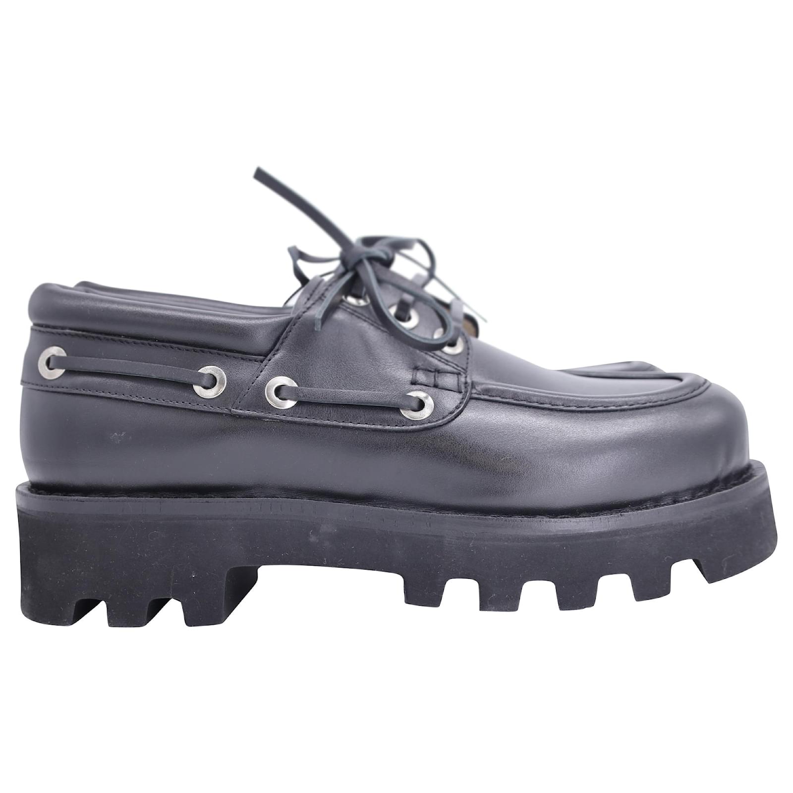 Proenza Schouler Moc Platform Derby Shoes in Black Leather ref
