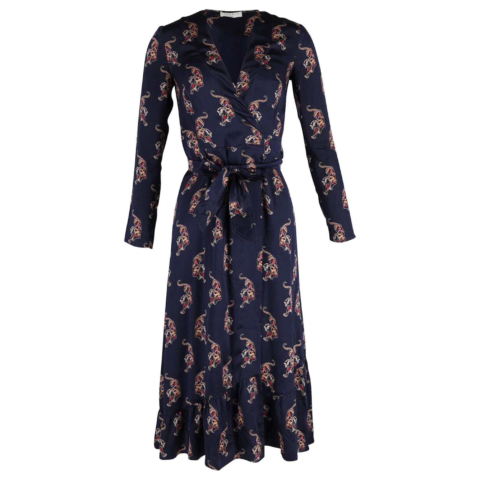 Wrap Dress Sandro Floral Print Silk Dress Sandro Gathered Floral