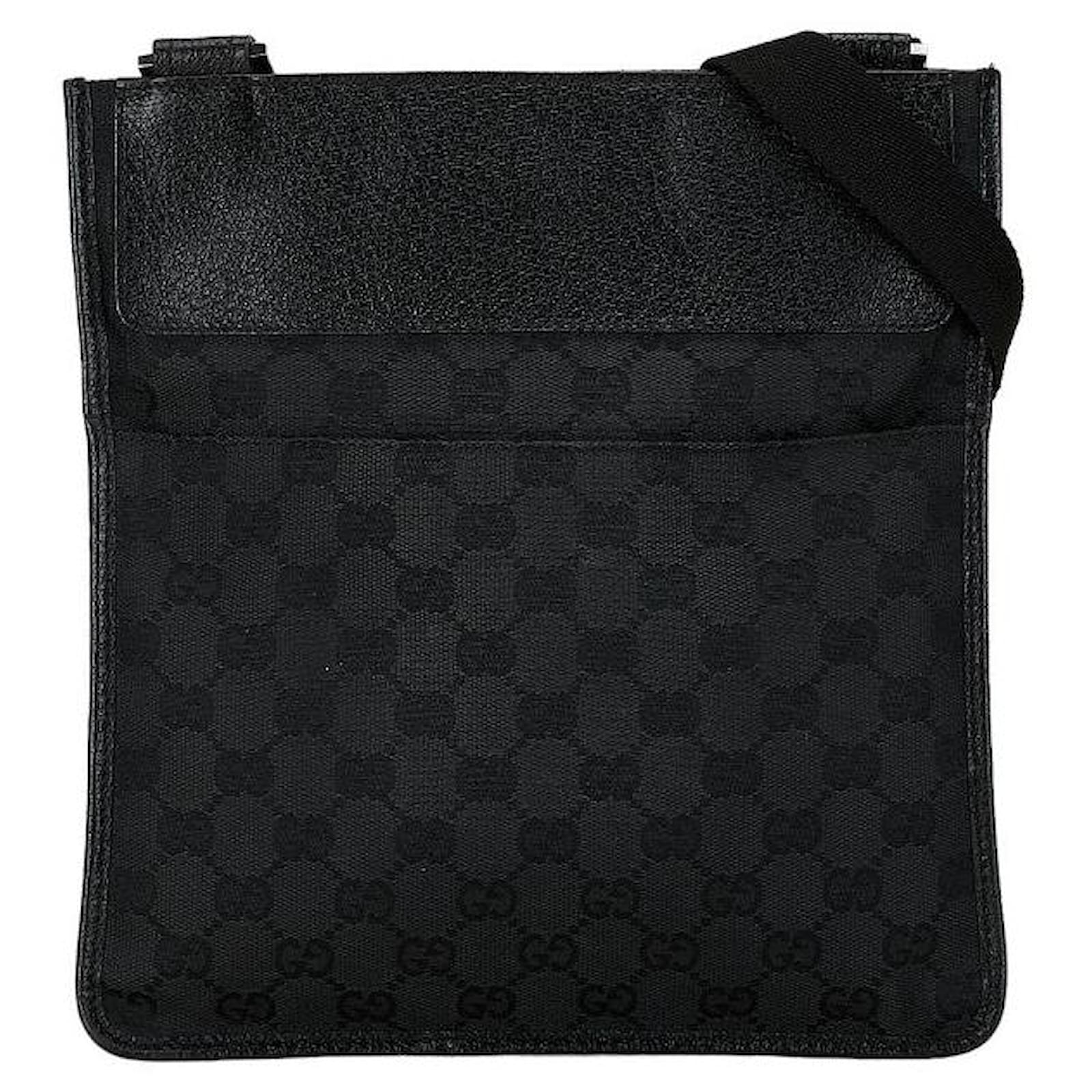 Gucci GG Canvas Leather Shoulder Bag 27639 Black Cloth ref