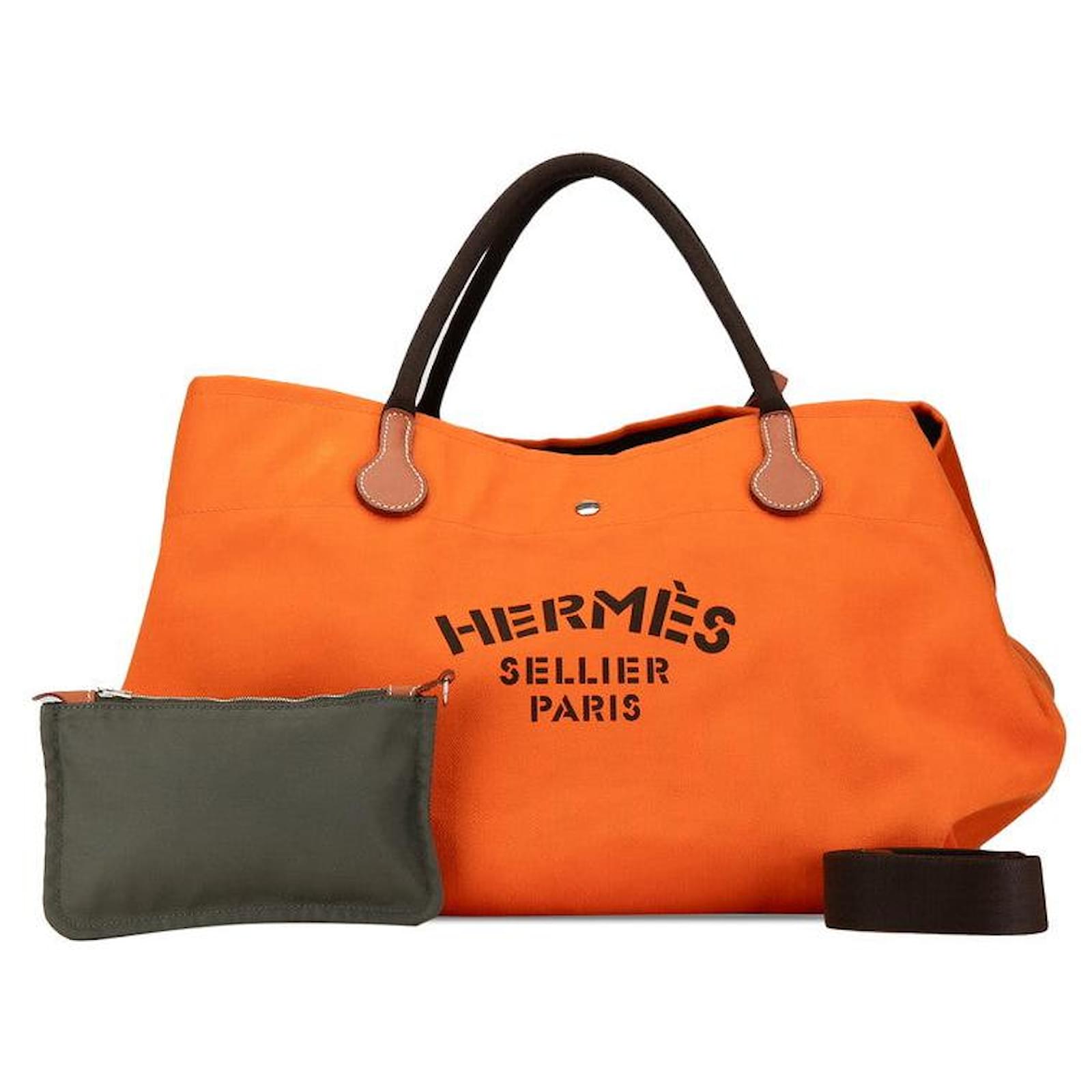 Hermès Hermes Toile Fourre Tout du Cavalier Canvas Shoulder Bag in