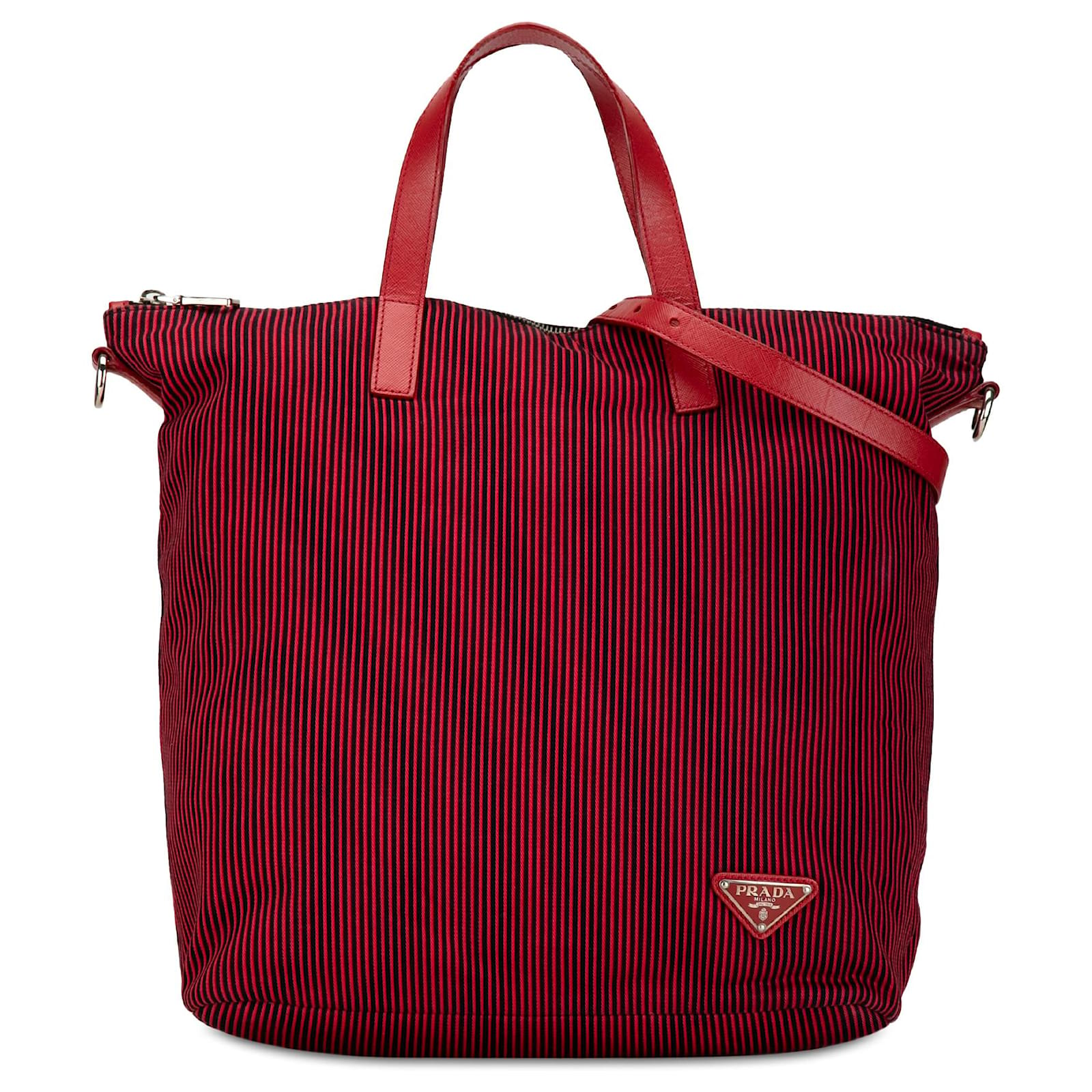 Prada tessuto red nylon bag sale