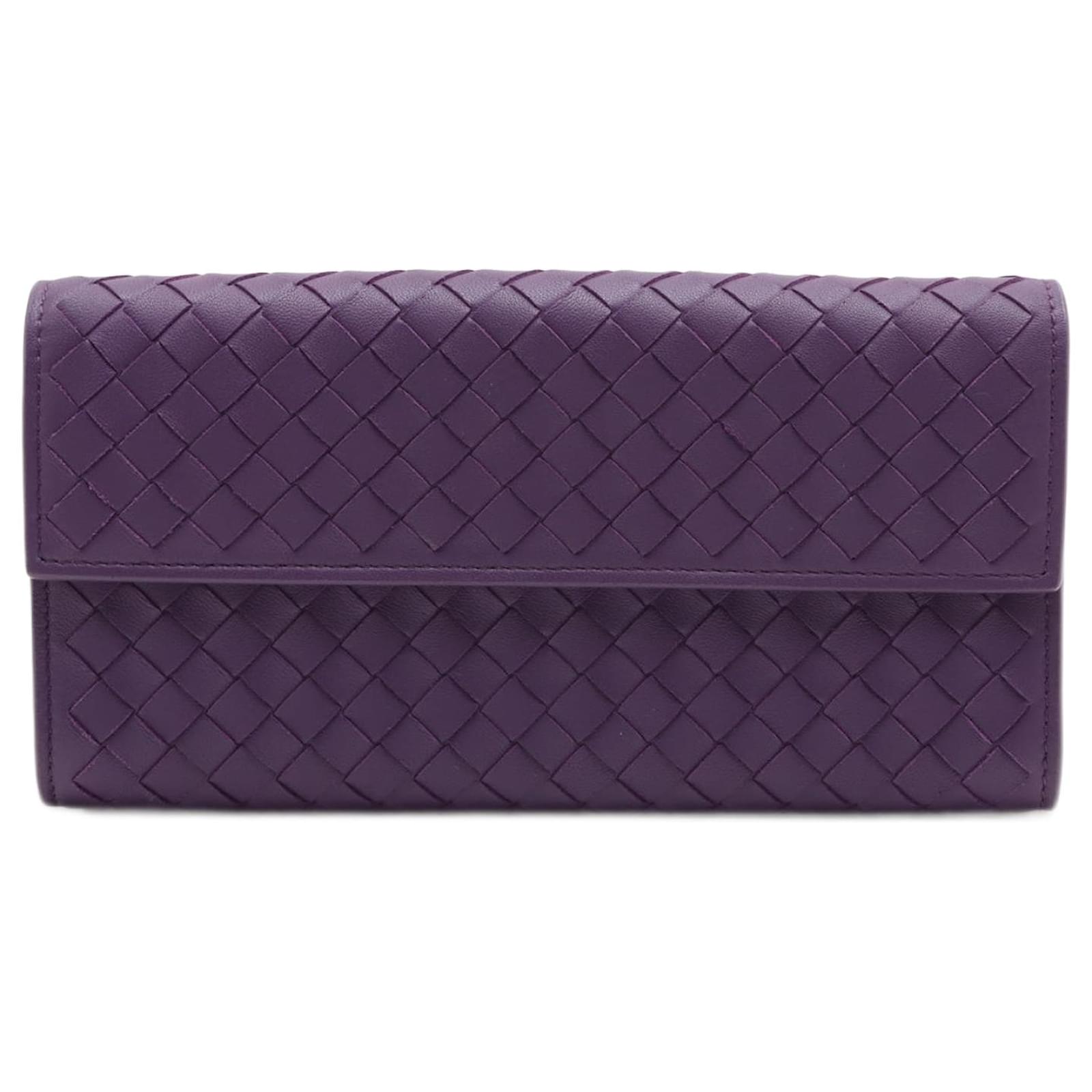 【BOTTEGA VENETA】Intreccio Nappa Calf Flap Long Wallet Bottega Veneta Long Flap Wallet Intrecciato Nappa Leather