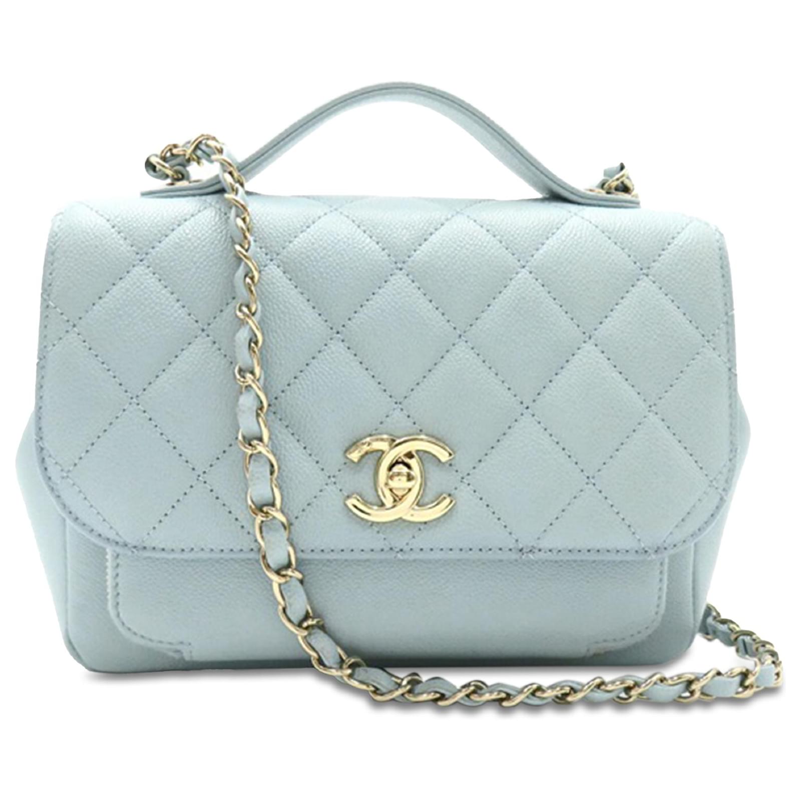 Chanel Blue Small Caviar Business Affinity Flap Light blue Leather ref ...