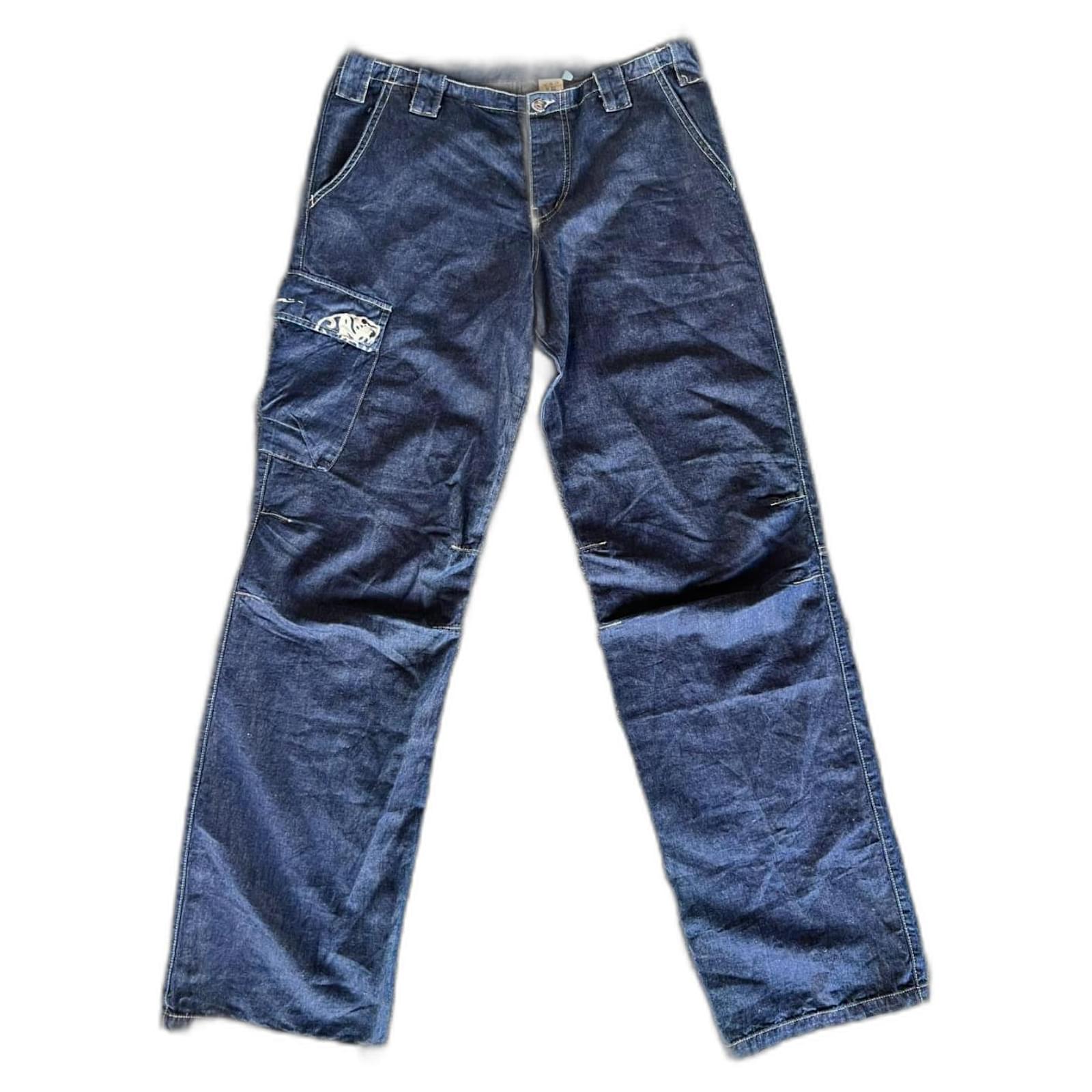 Giorgio Armani Early 00s Cargo Blue Jeans Denim Joli