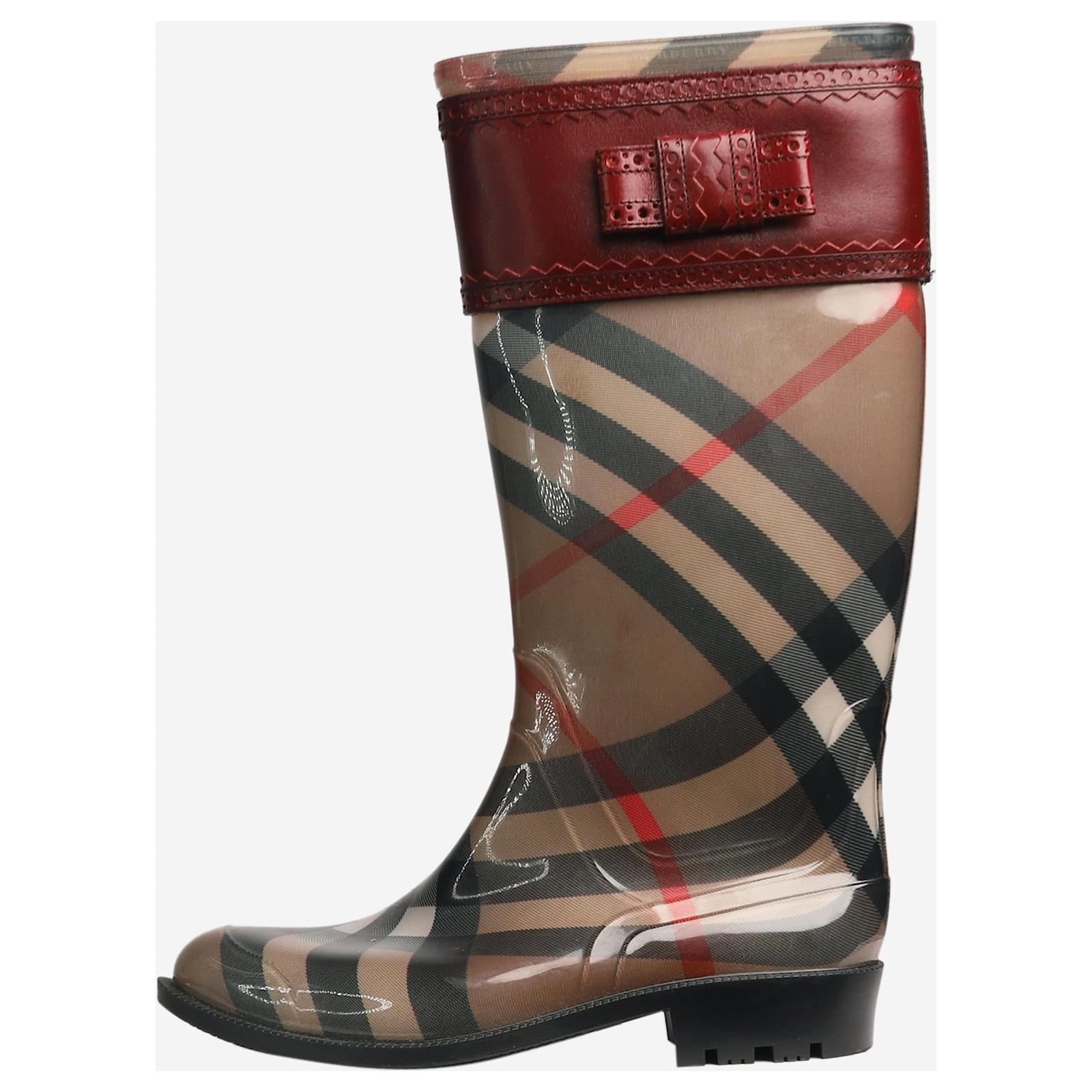Burberry Stivali da pioggia Multi Wellington taglia EU 41 Multicolore Di gomma ref.1420733 Joli Closet