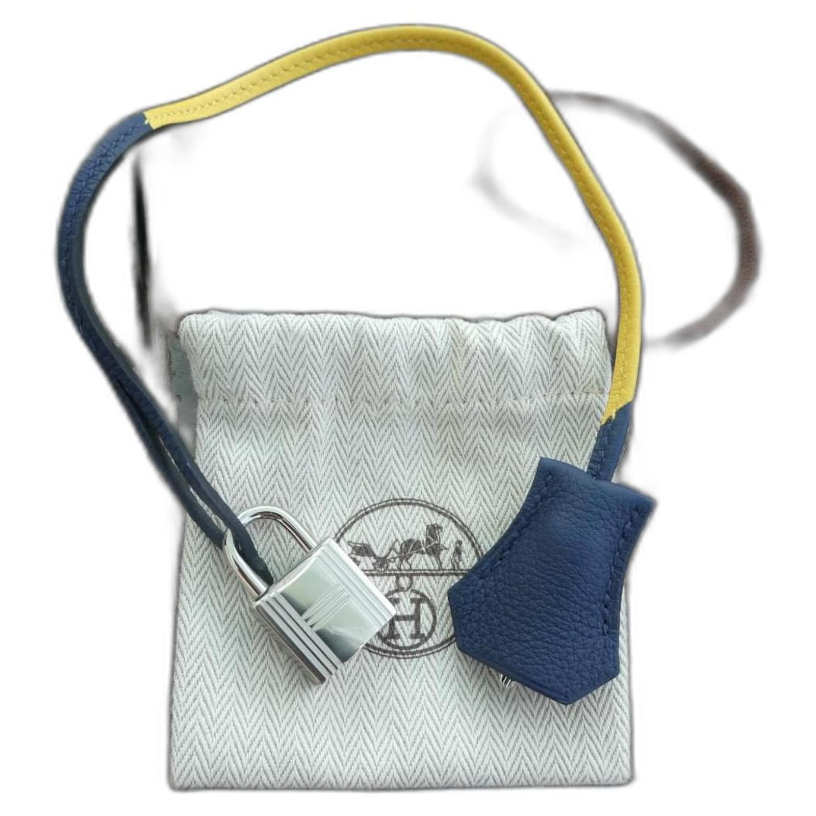 campanella linguetta e lucchetto hermes nuovo per borsa hermes dustbag Blu Acciaio ref.1422003 Joli Closet